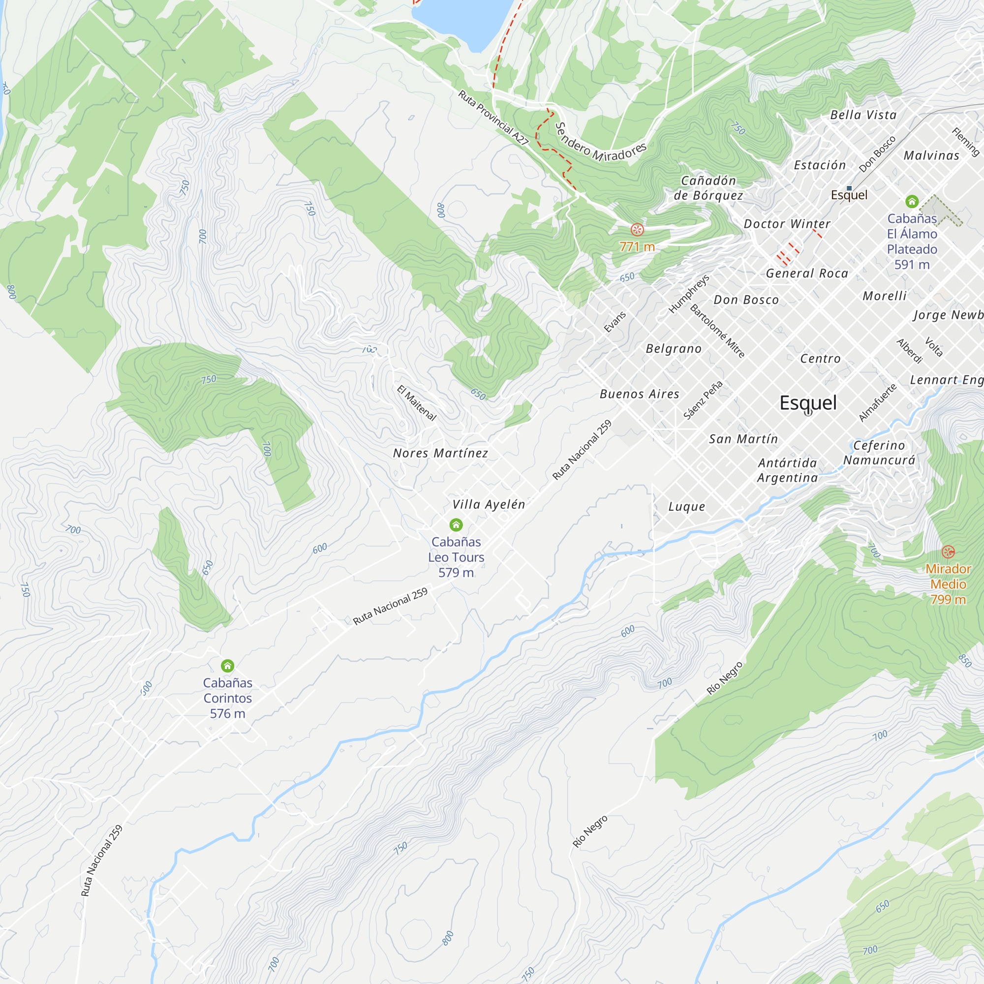Cabañas Rincón del Sur map