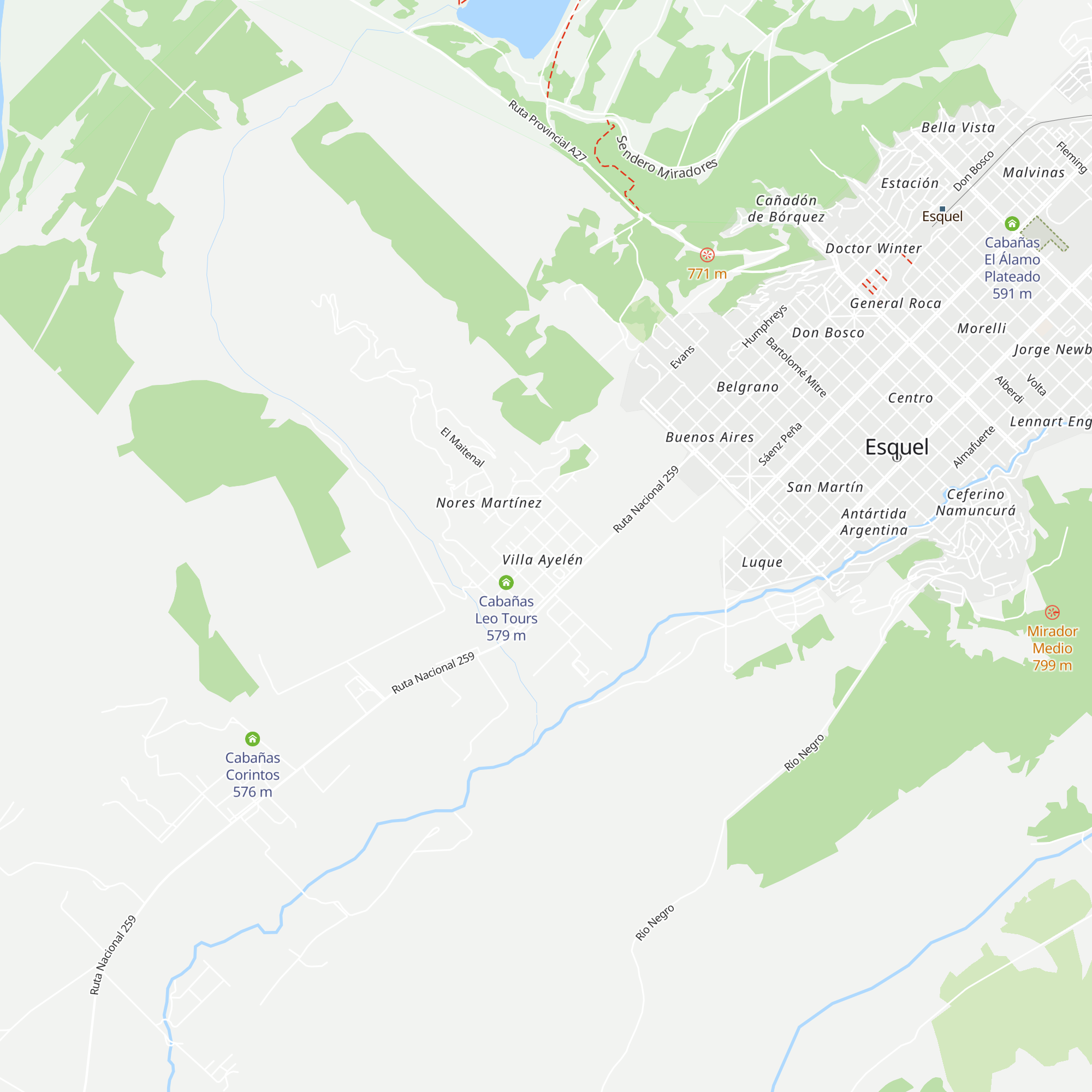 Cabañas Rincón del Sur map