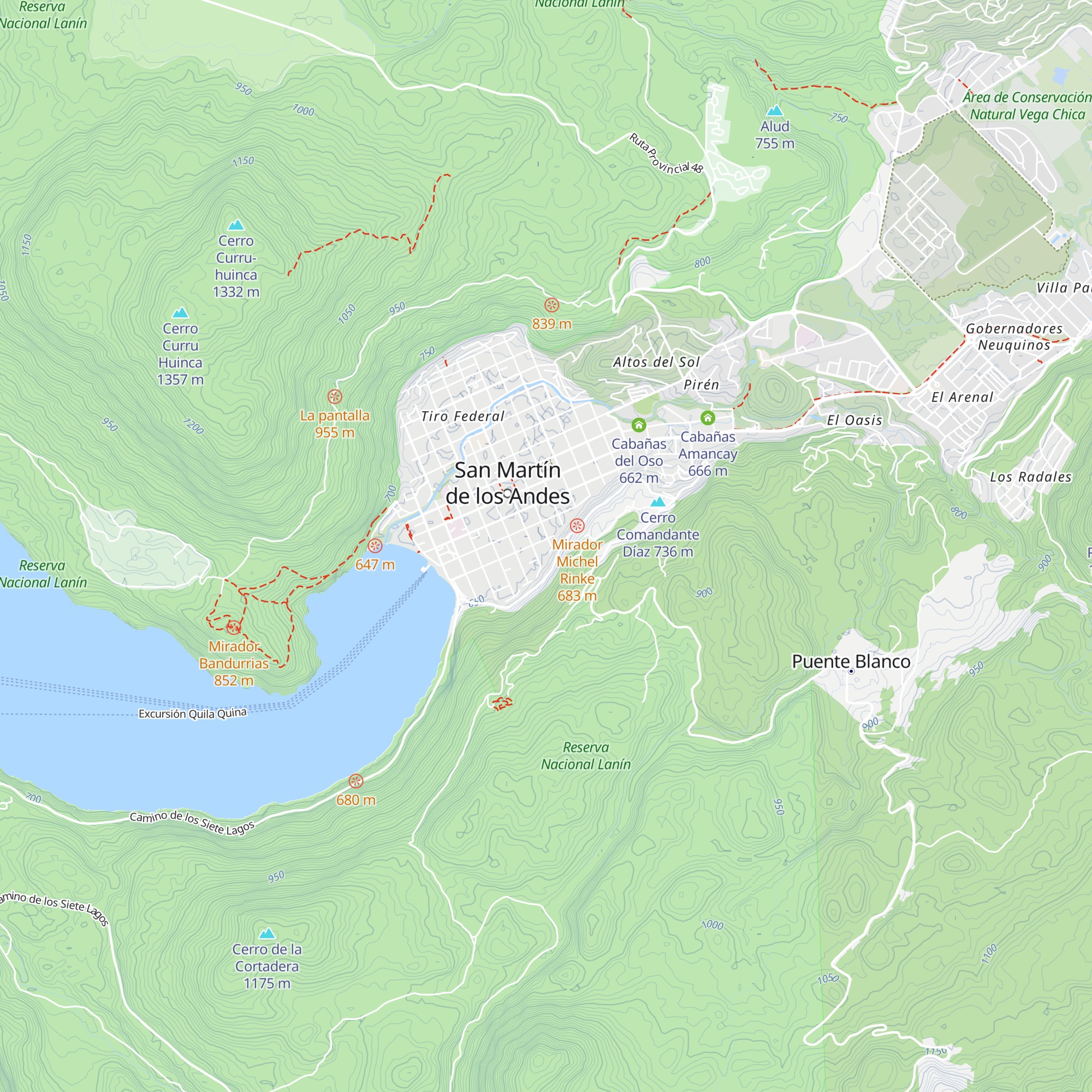 Cabañas Aitue map