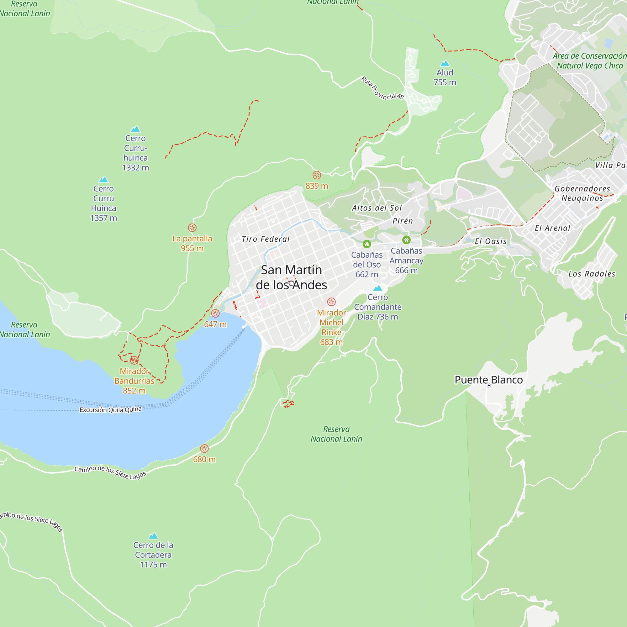 Cabañas Aitue map