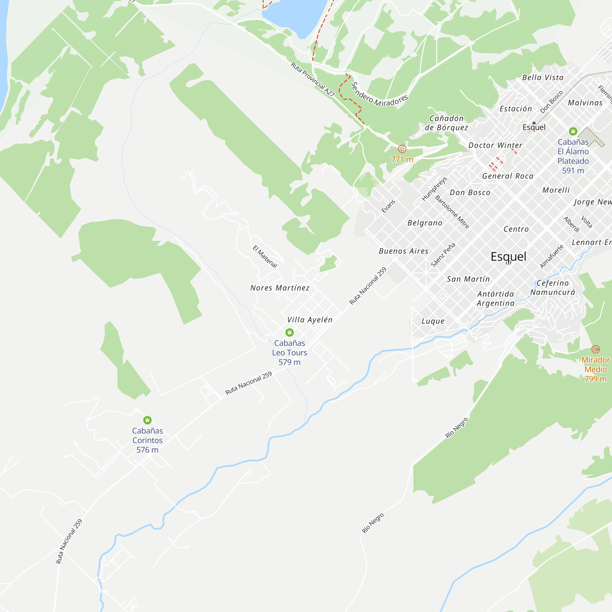 Cabañas Las Lumas map