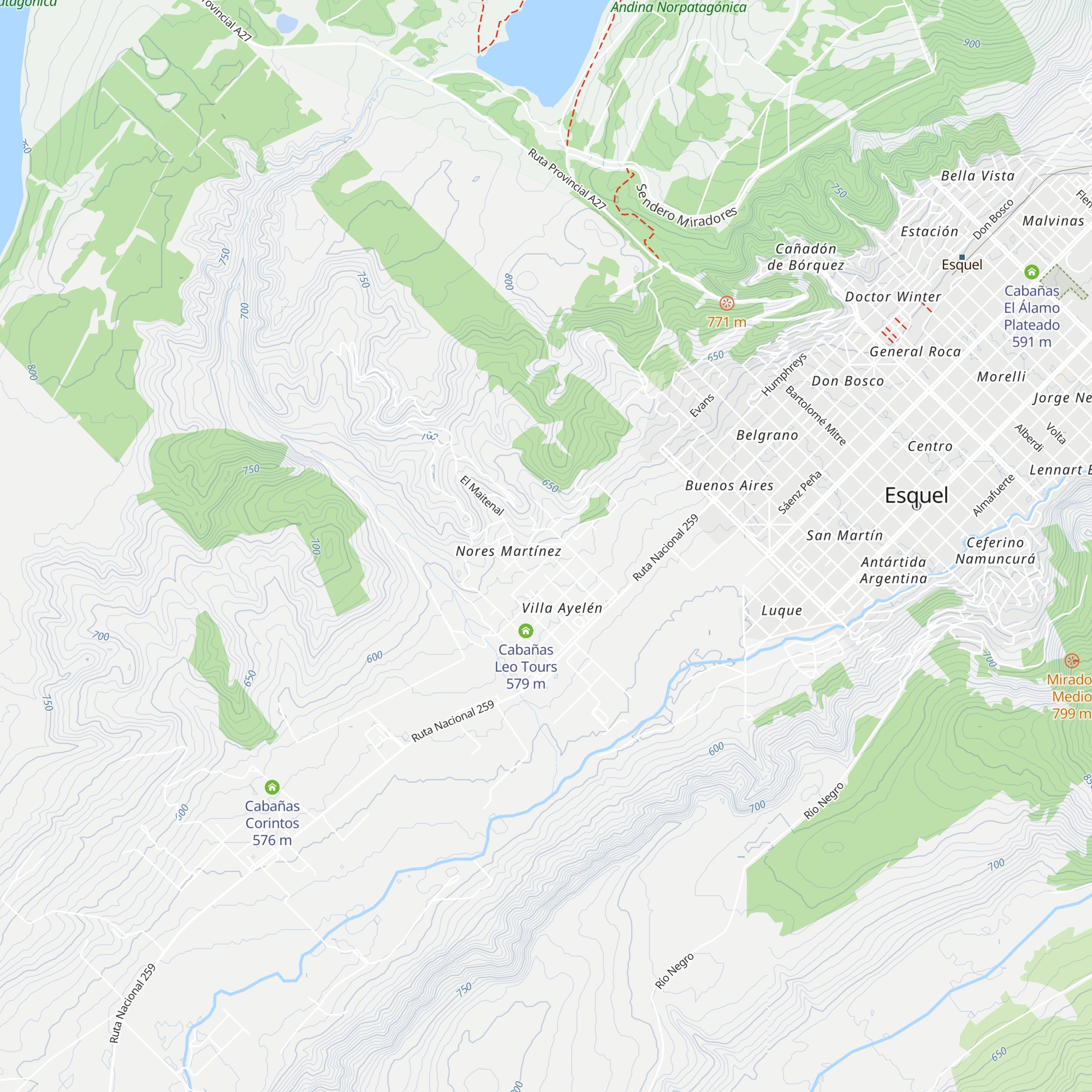Cabañas La Cautiva map