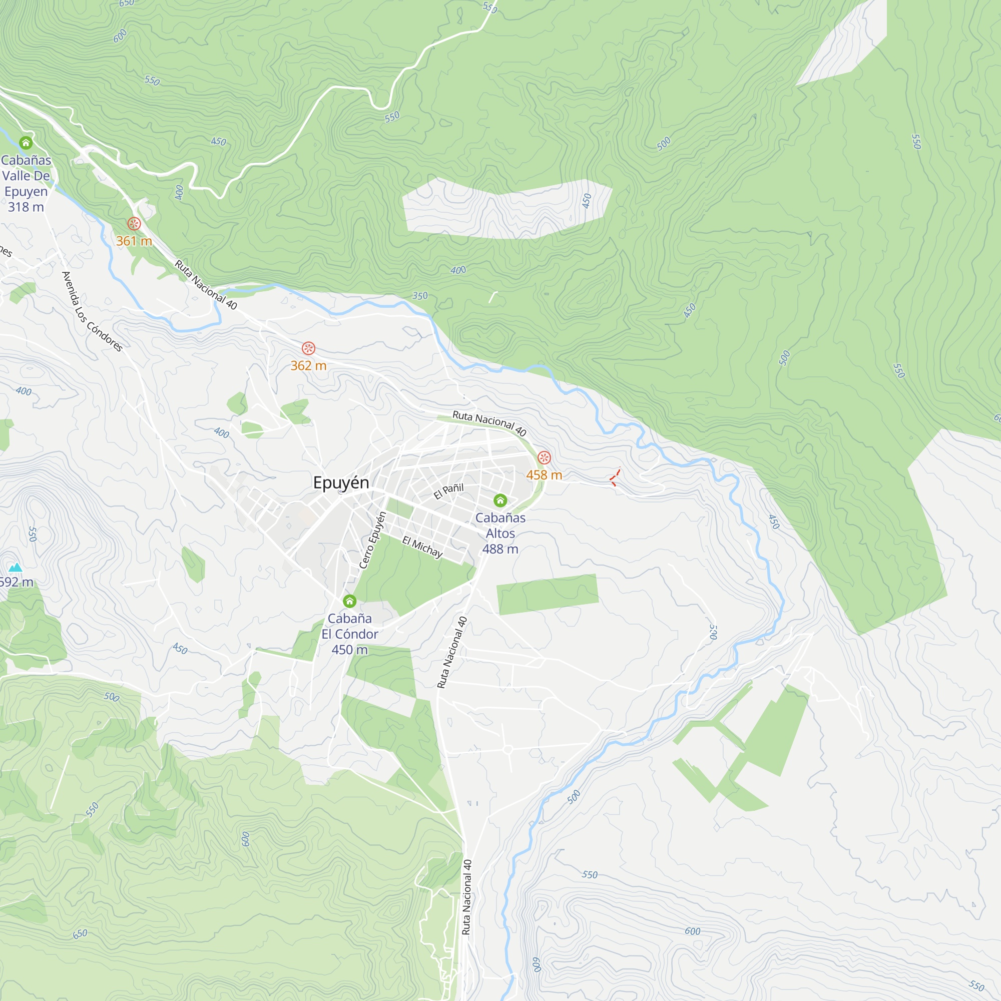 Cabañas Altos map