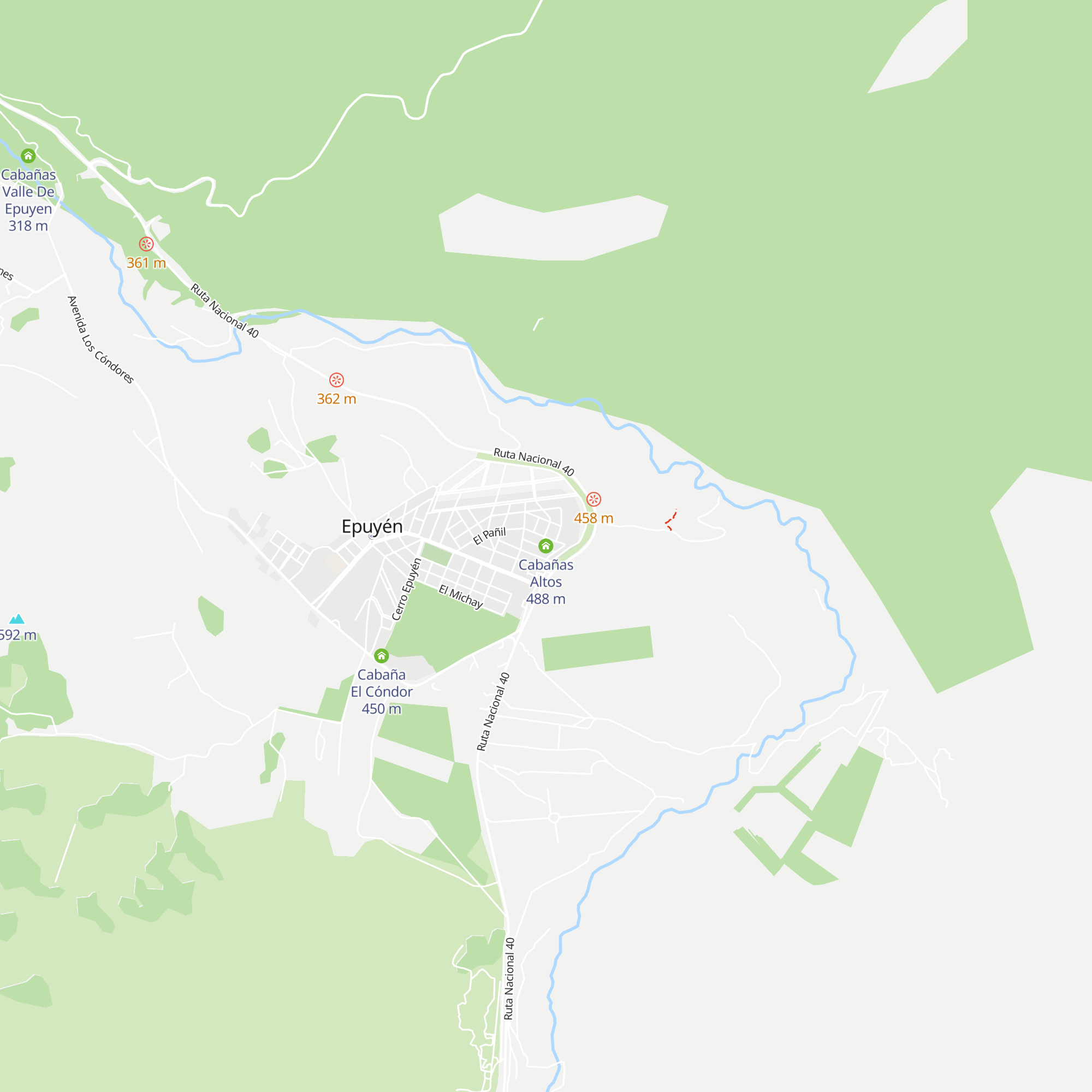 Cabañas Altos map
