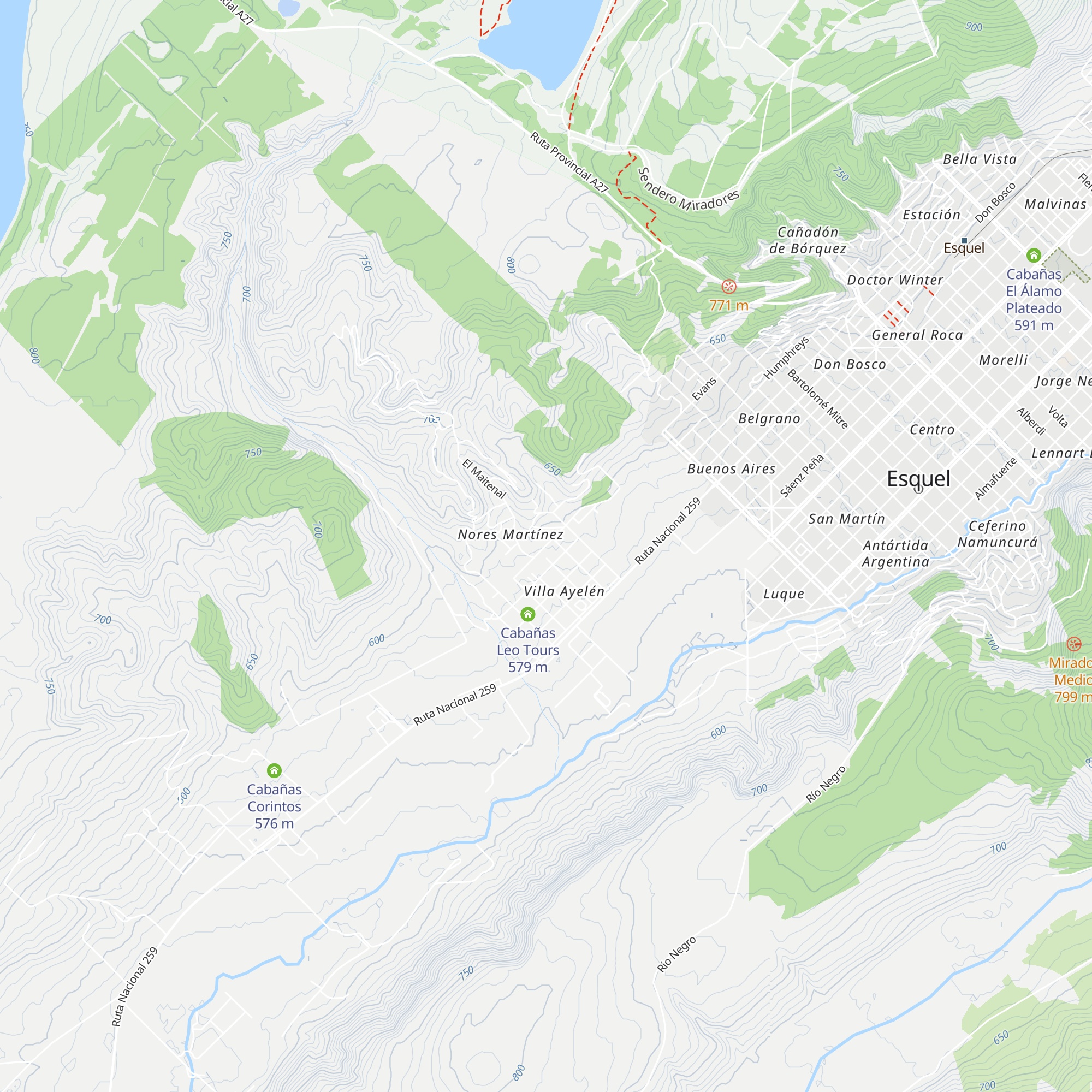 Cabañas Rincón Vasco map