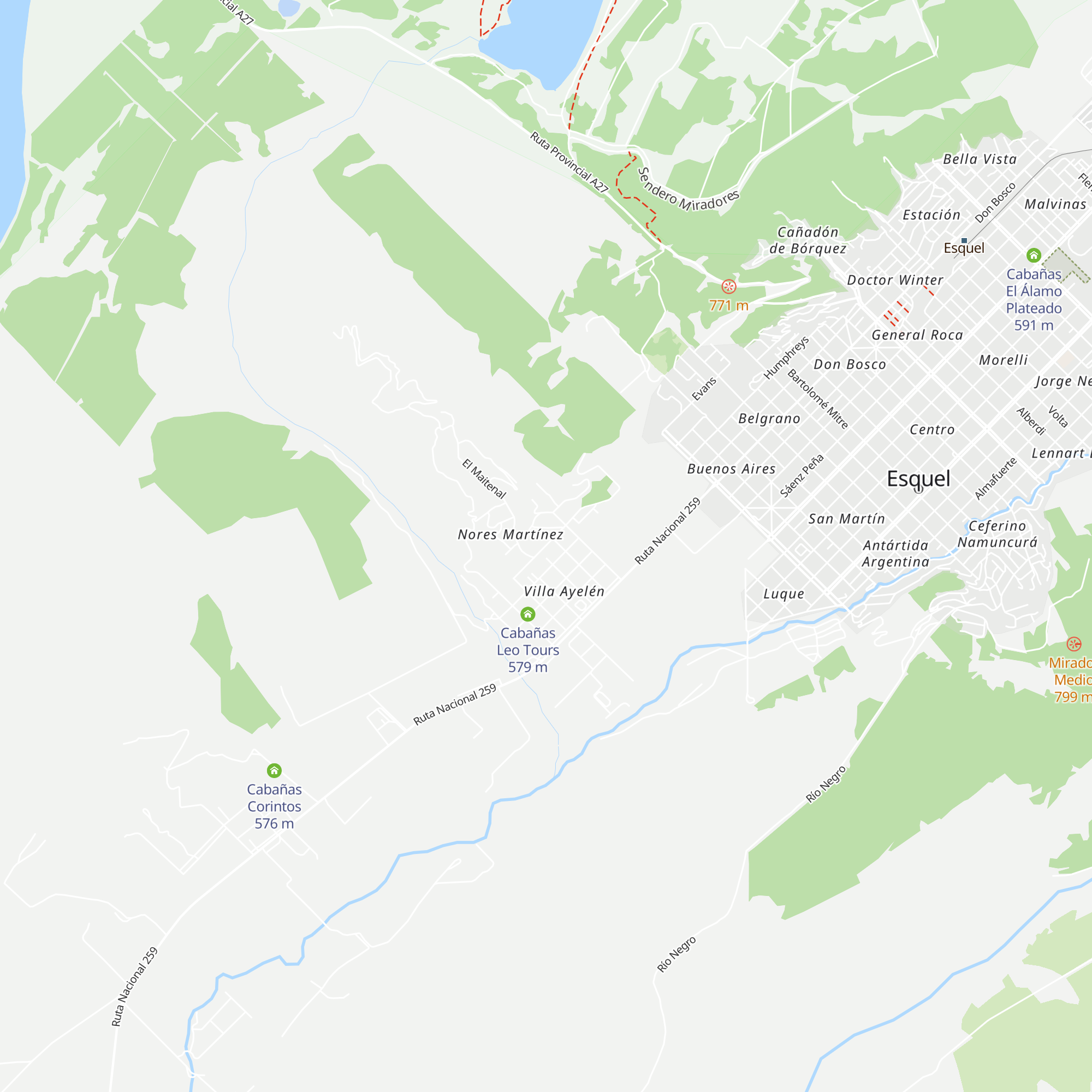 Cabañas Rincón Vasco map
