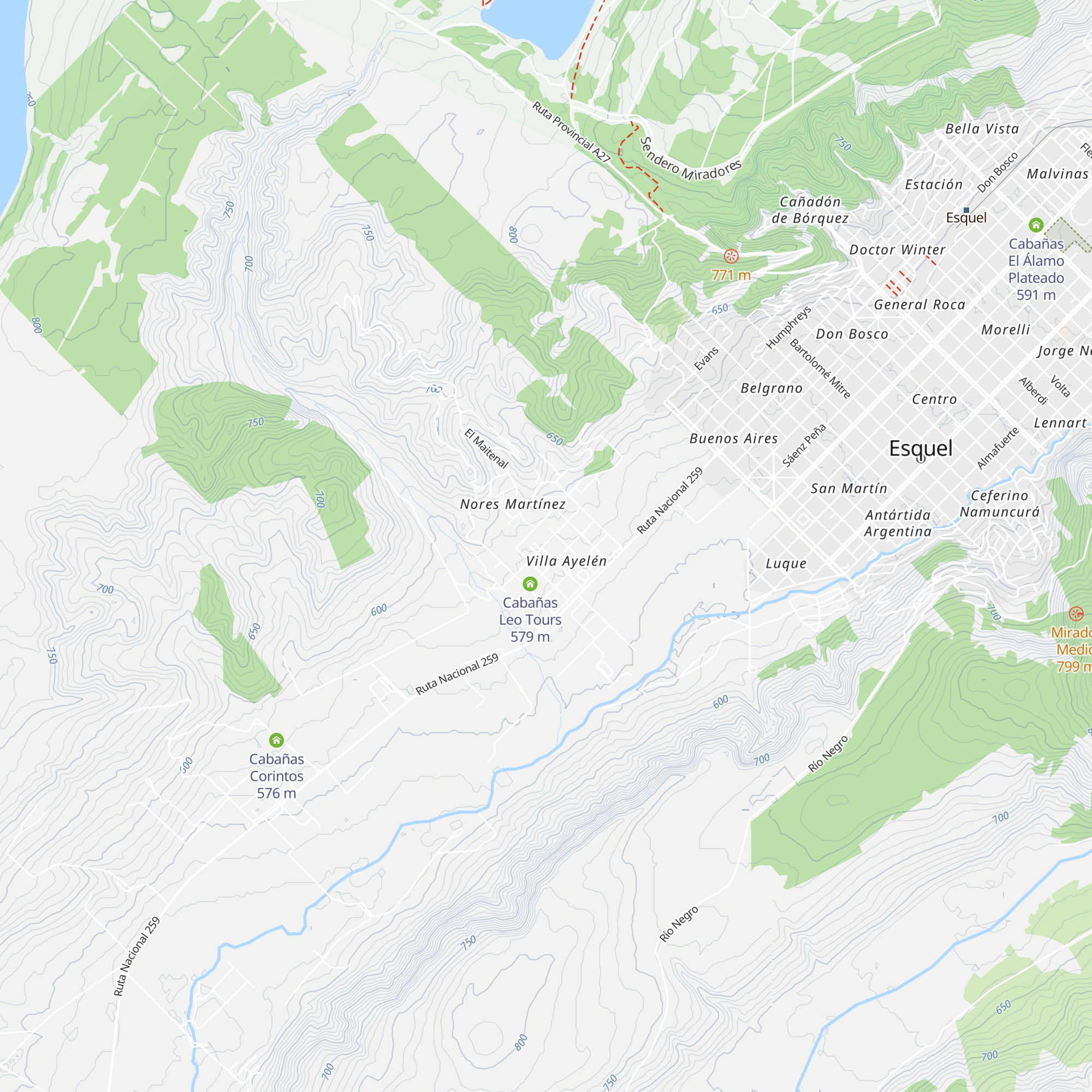 Cabañas Payco map