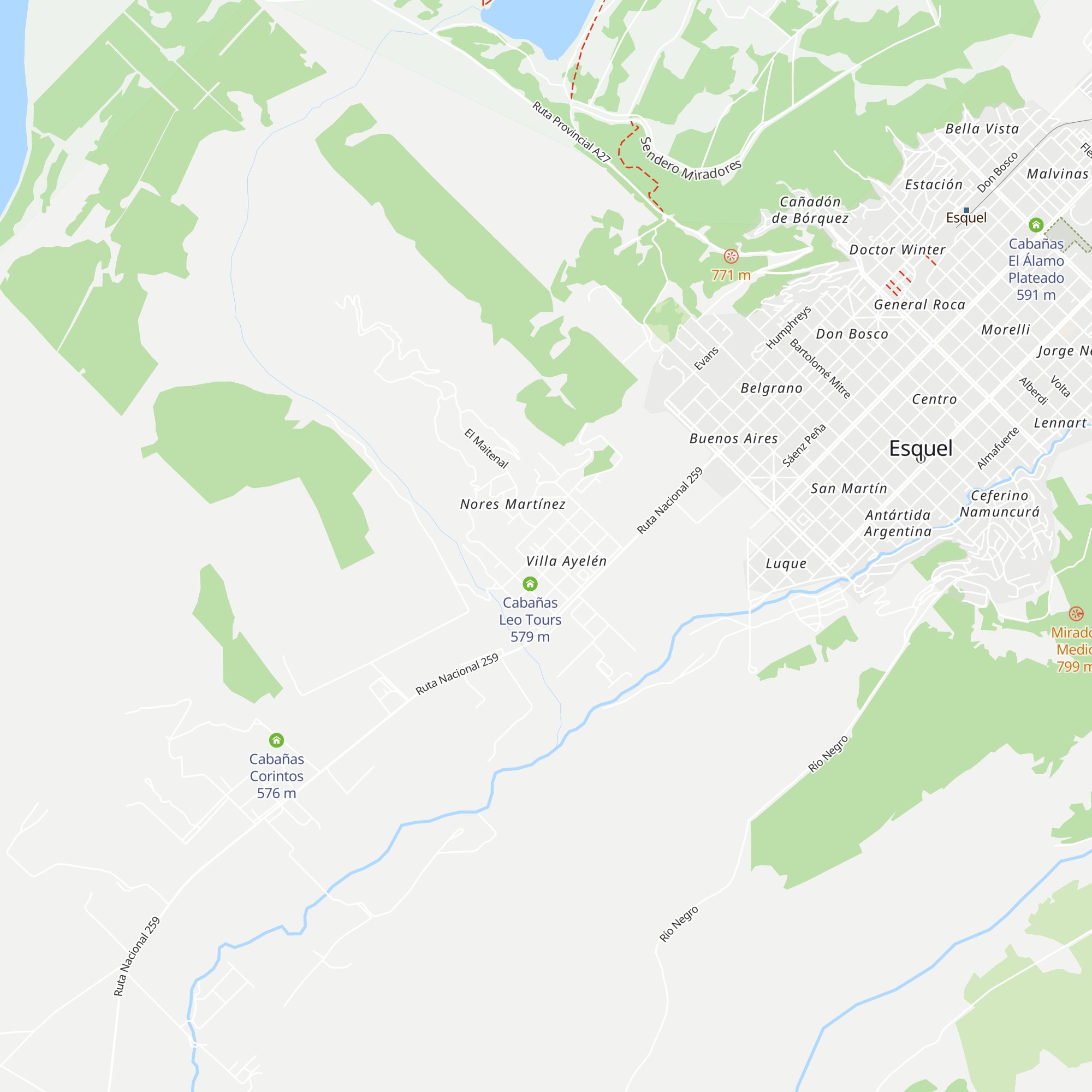 Cabañas Payco map