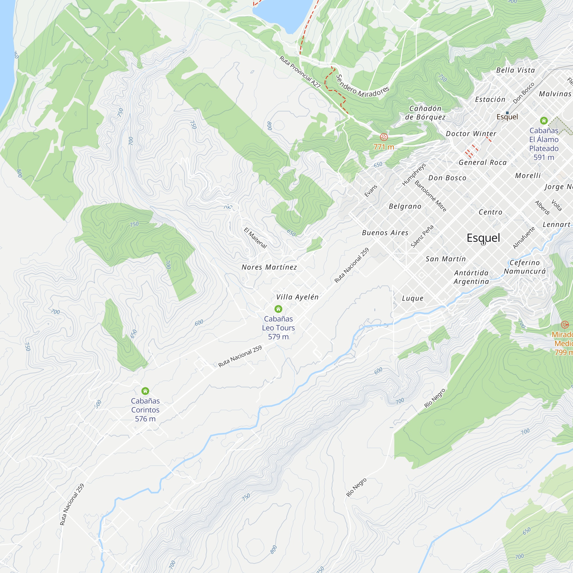 Cabañas Cipreses map