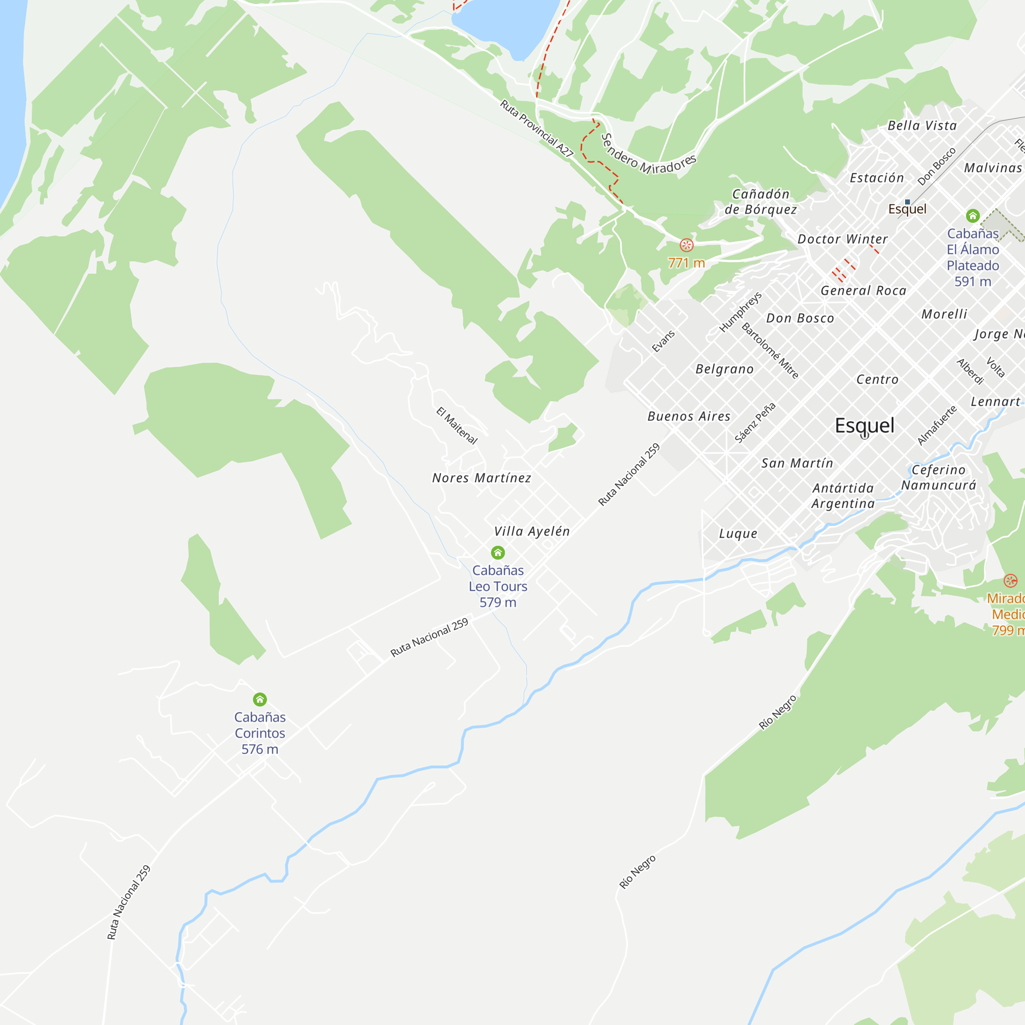 Cabañas Cipreses map