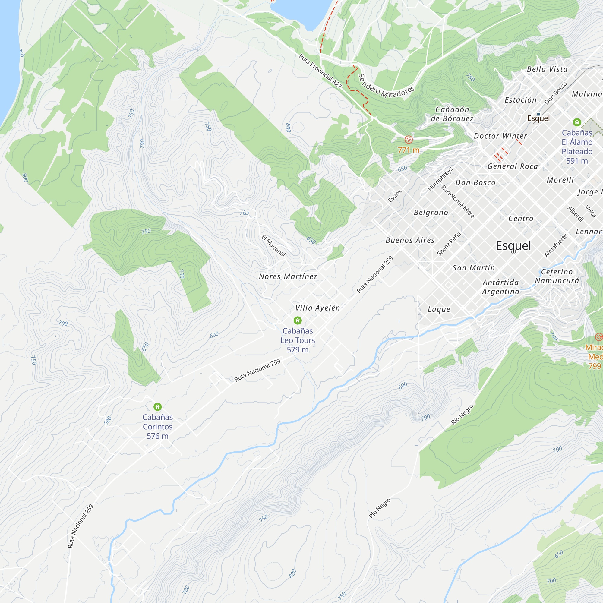 Cabañas Cinco Cerros map