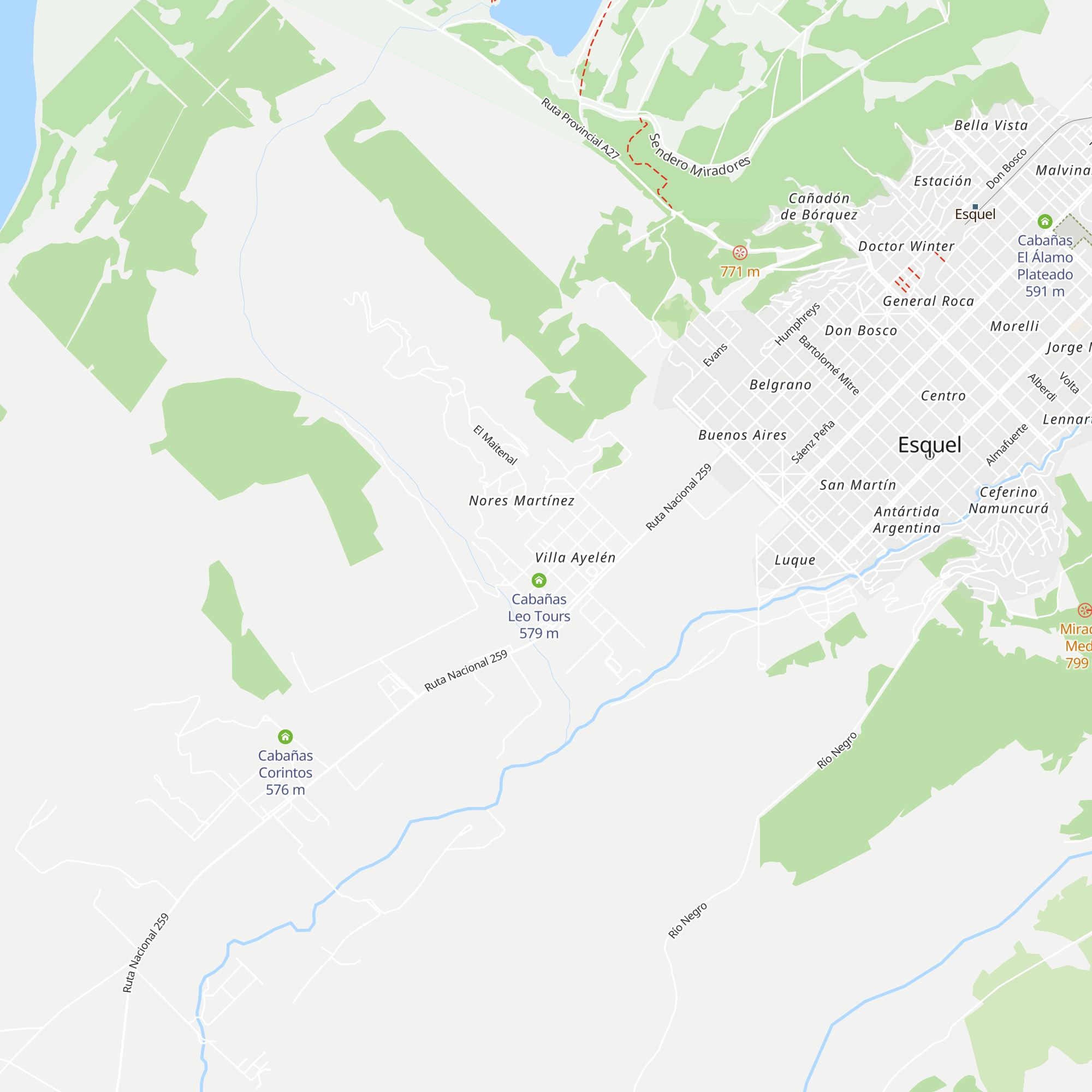 Cabañas Cinco Cerros map