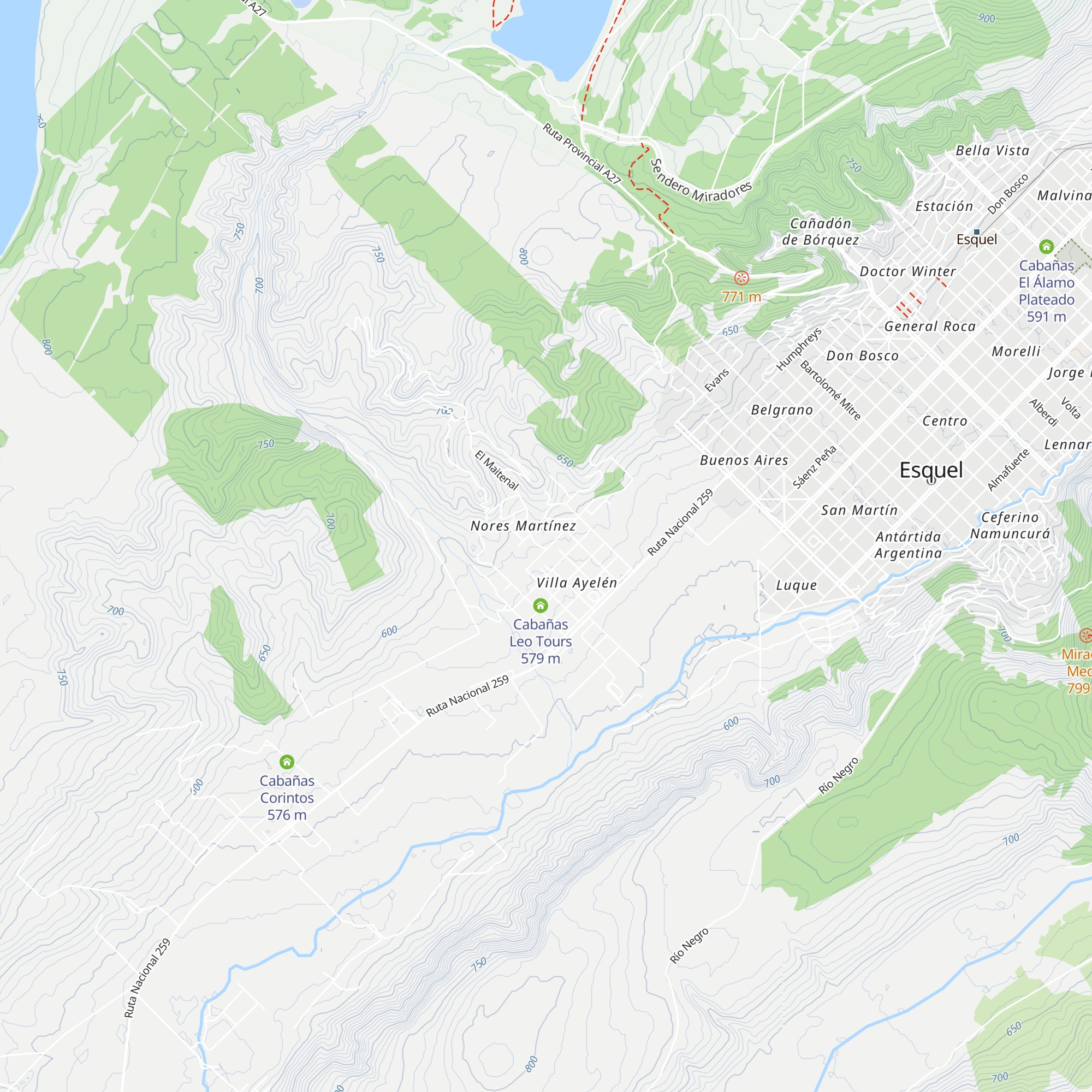 Cabañas Lorien map