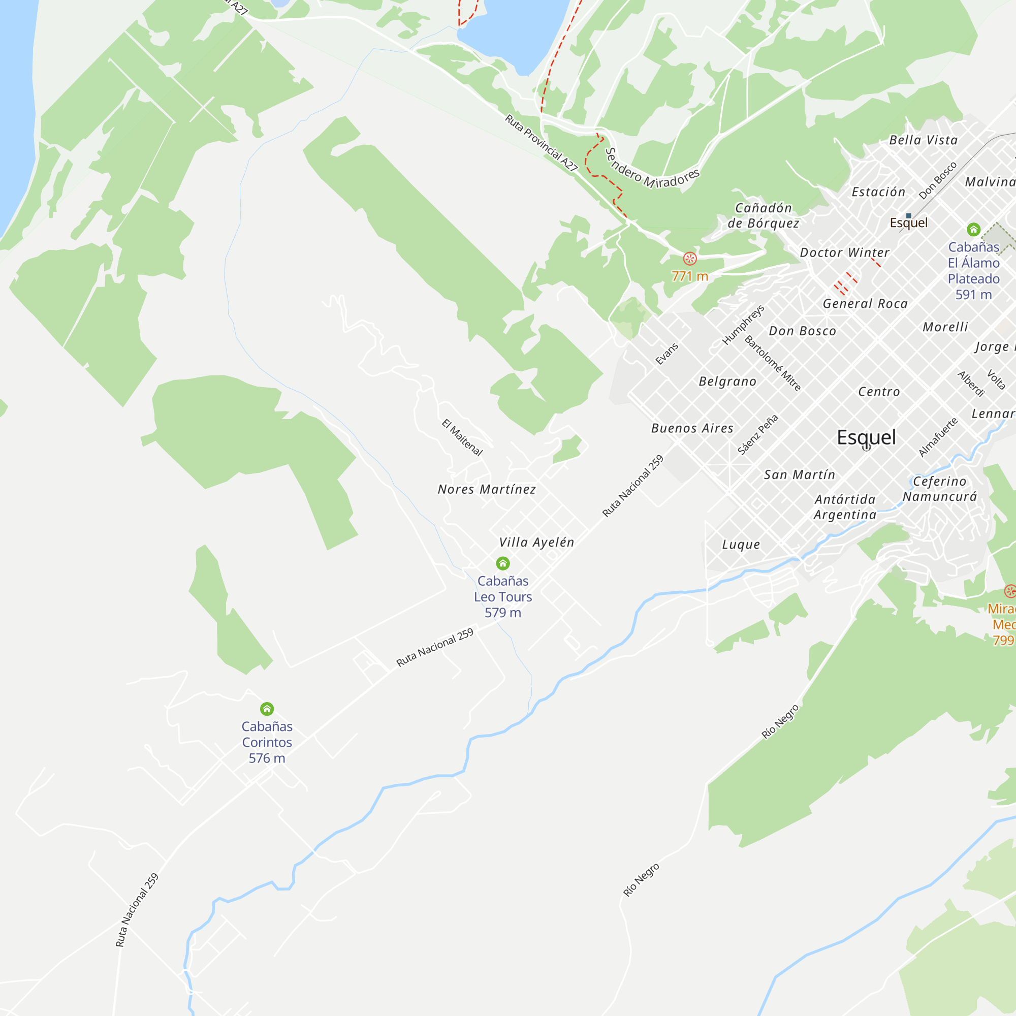 Cabañas Lorien map