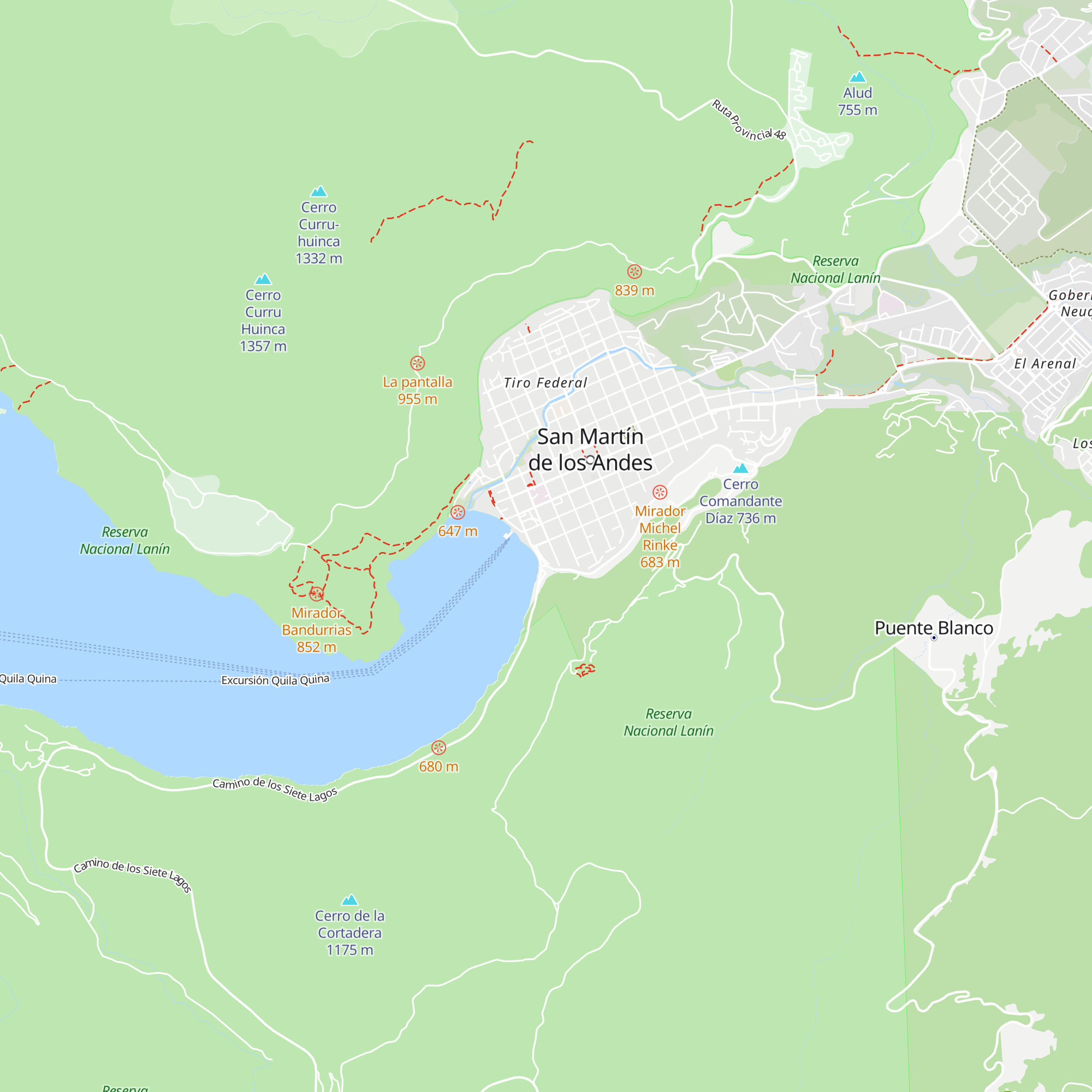 Cabañas del Chapelco map