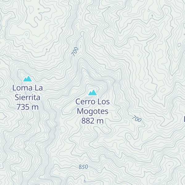 Map of Cerro Los Mogotes