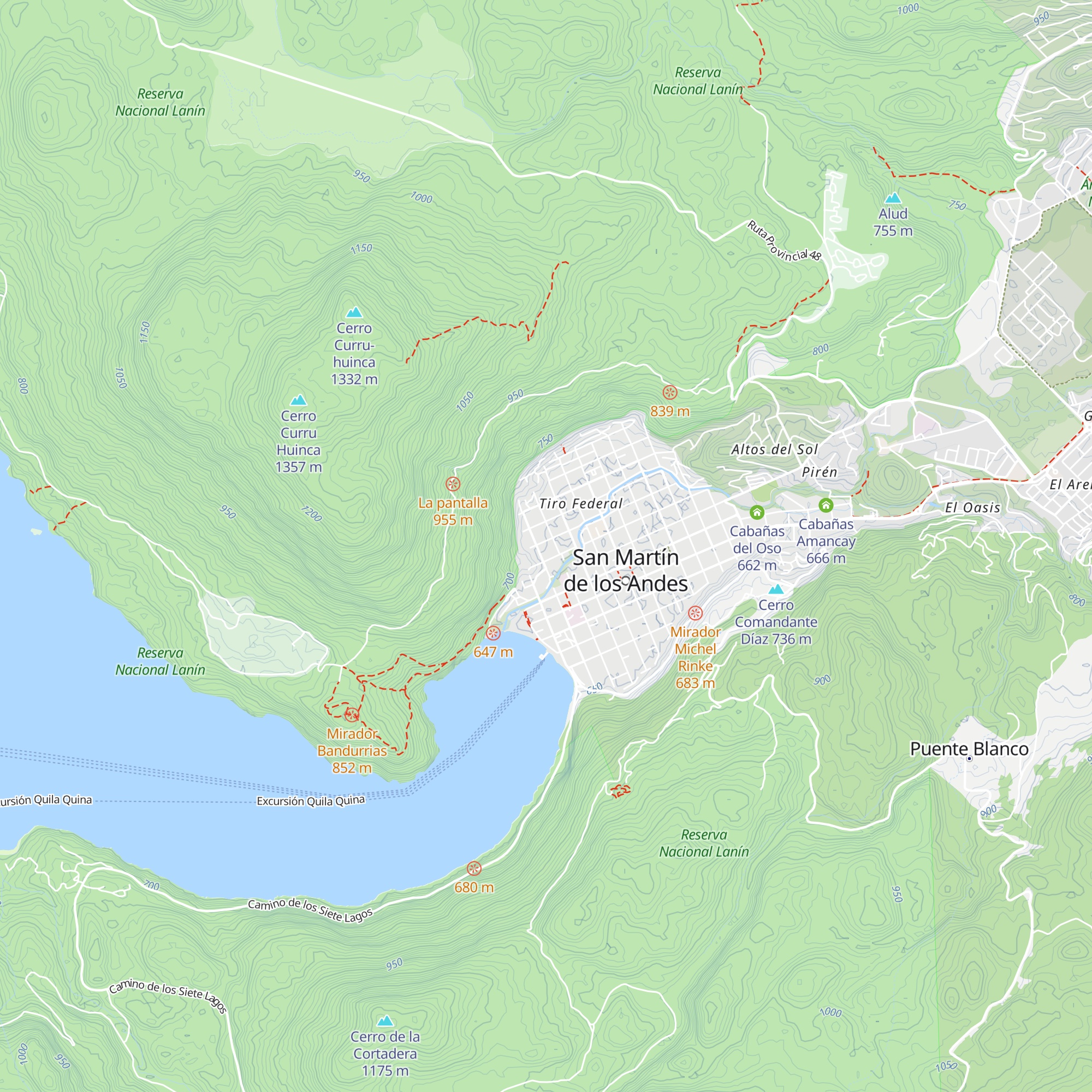 Cabañas Humo Azul map