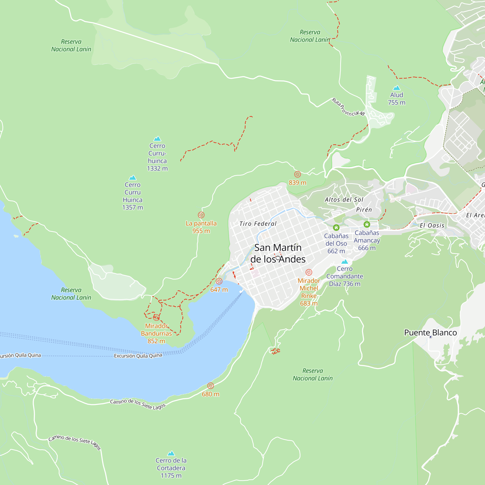 Cabañas Humo Azul map