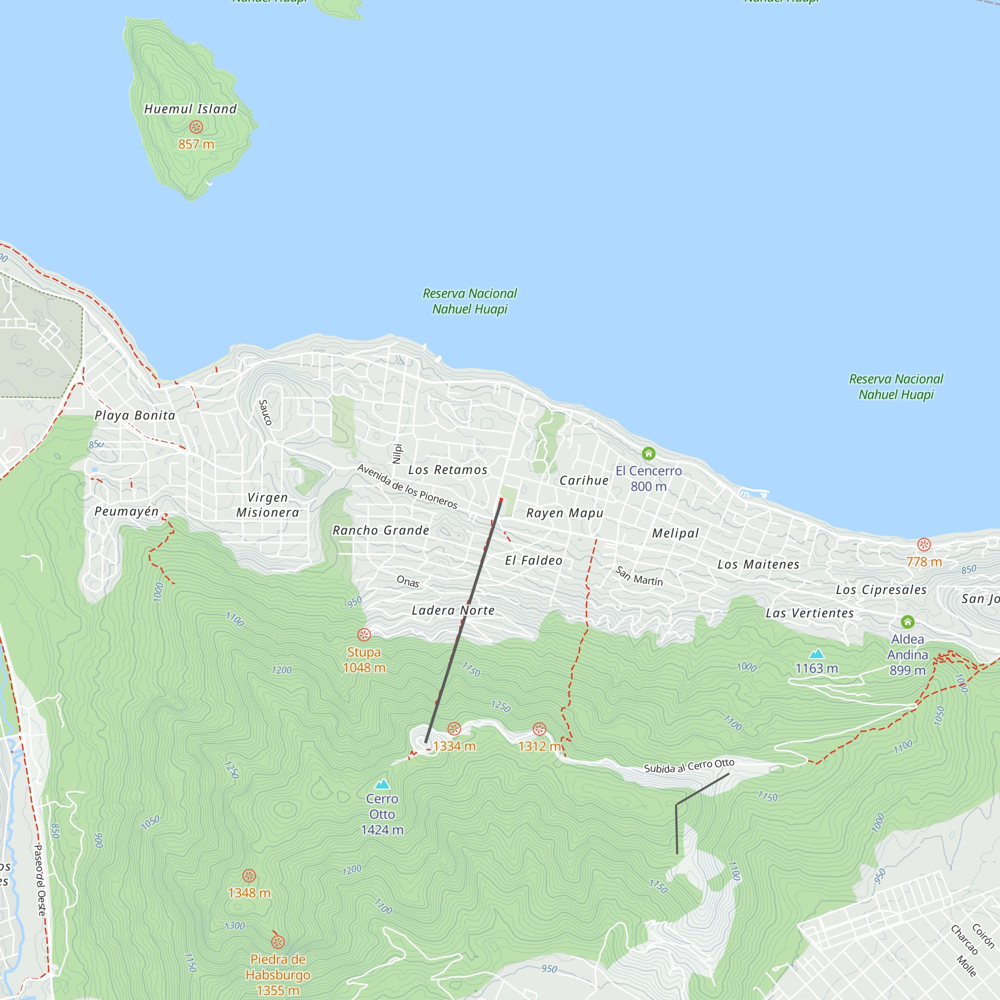 Informes Cerro Otto map