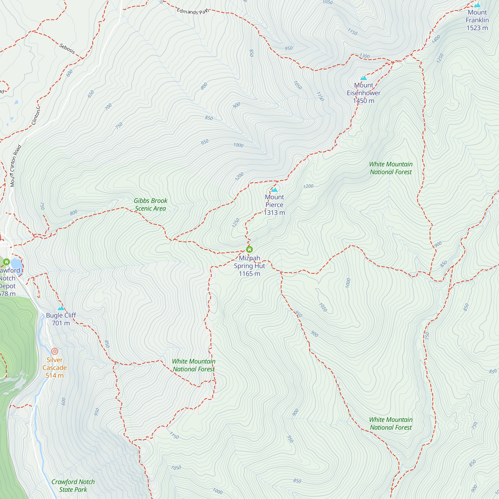 Mizpah Spring Hut map