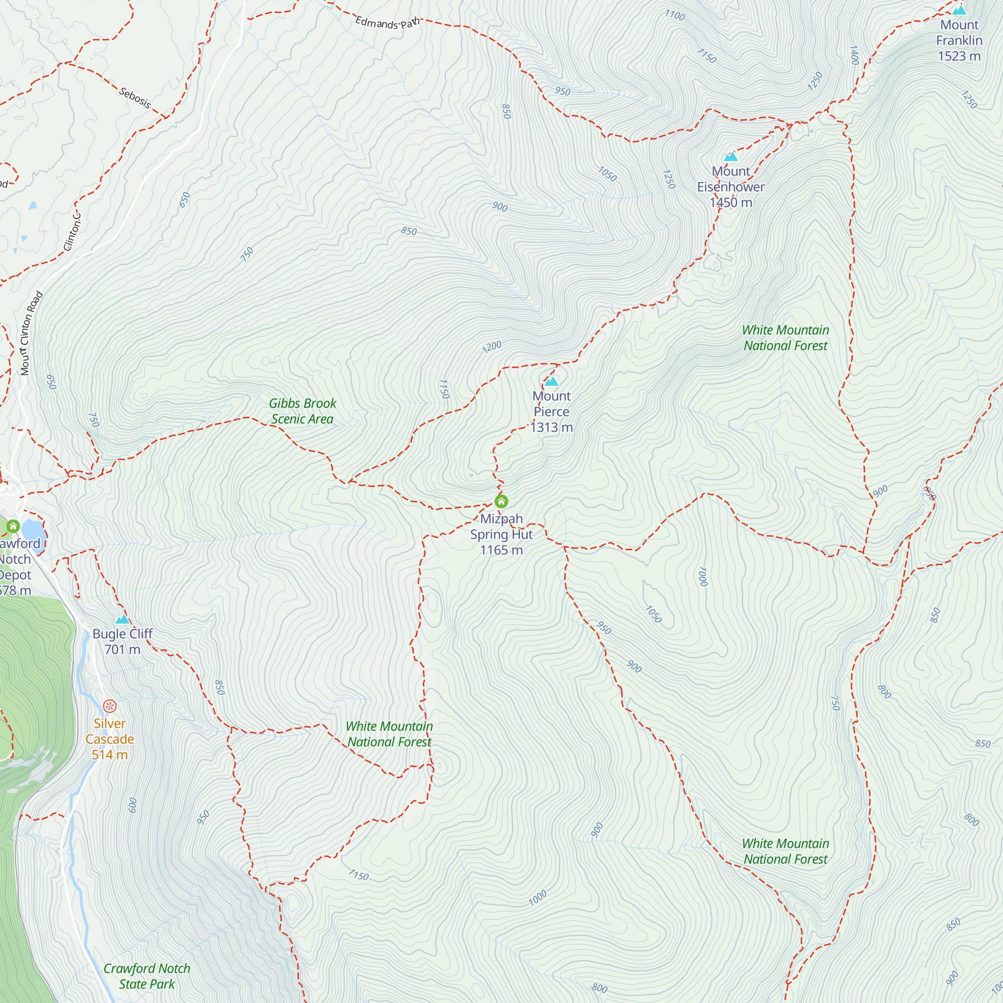 Mizpah Spring Hut map