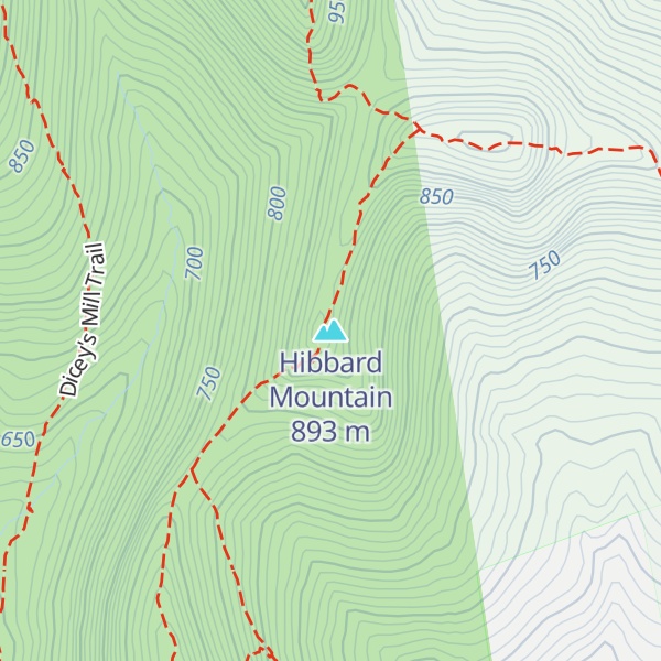 Map of Hibbard Mountain