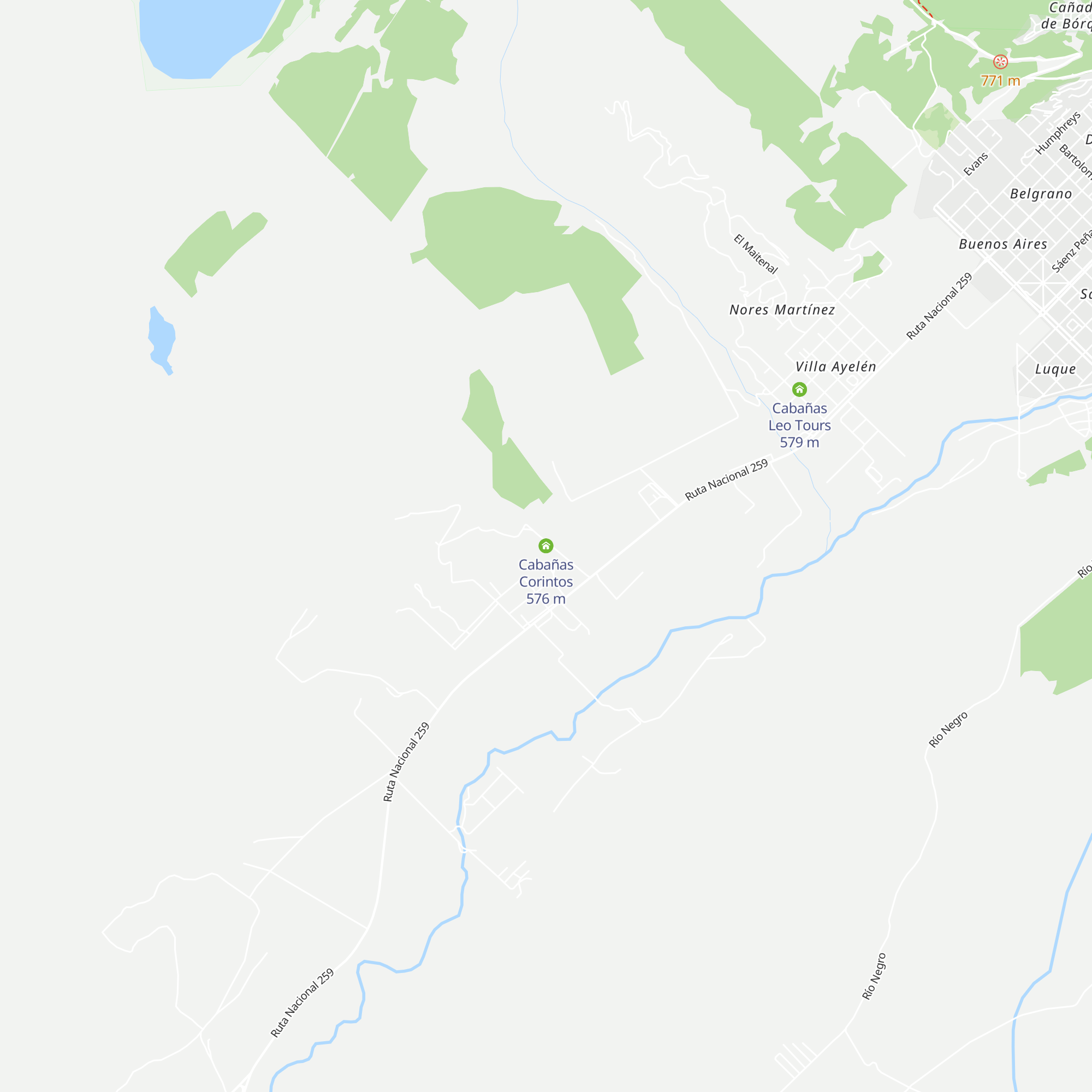 Cabañas Corintos map