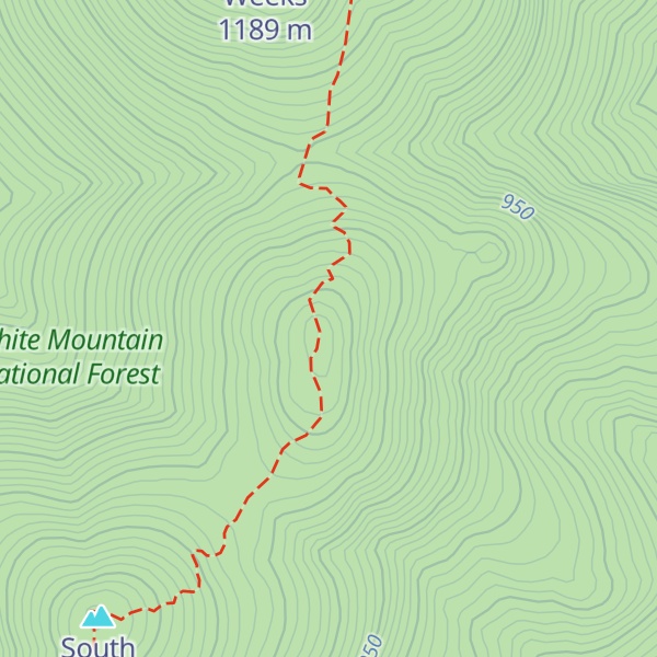 Map of Middle Weeks Mountain