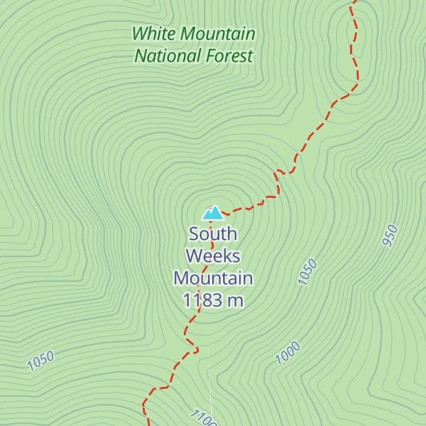 Map of South Weeks Mountain