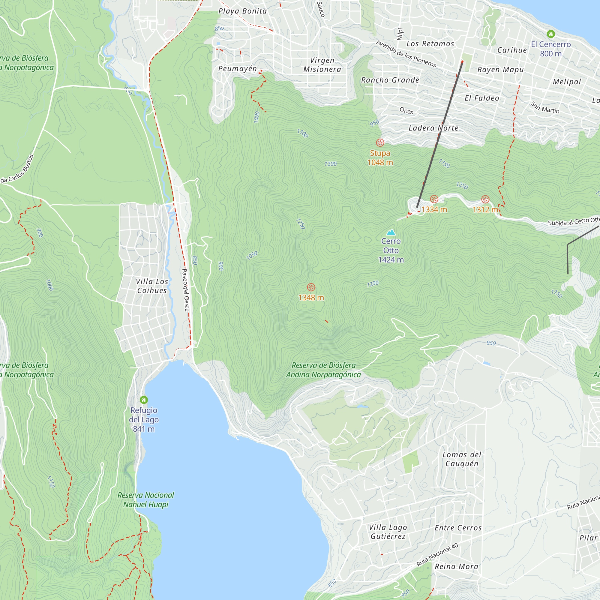 Refugio Arelauquen map