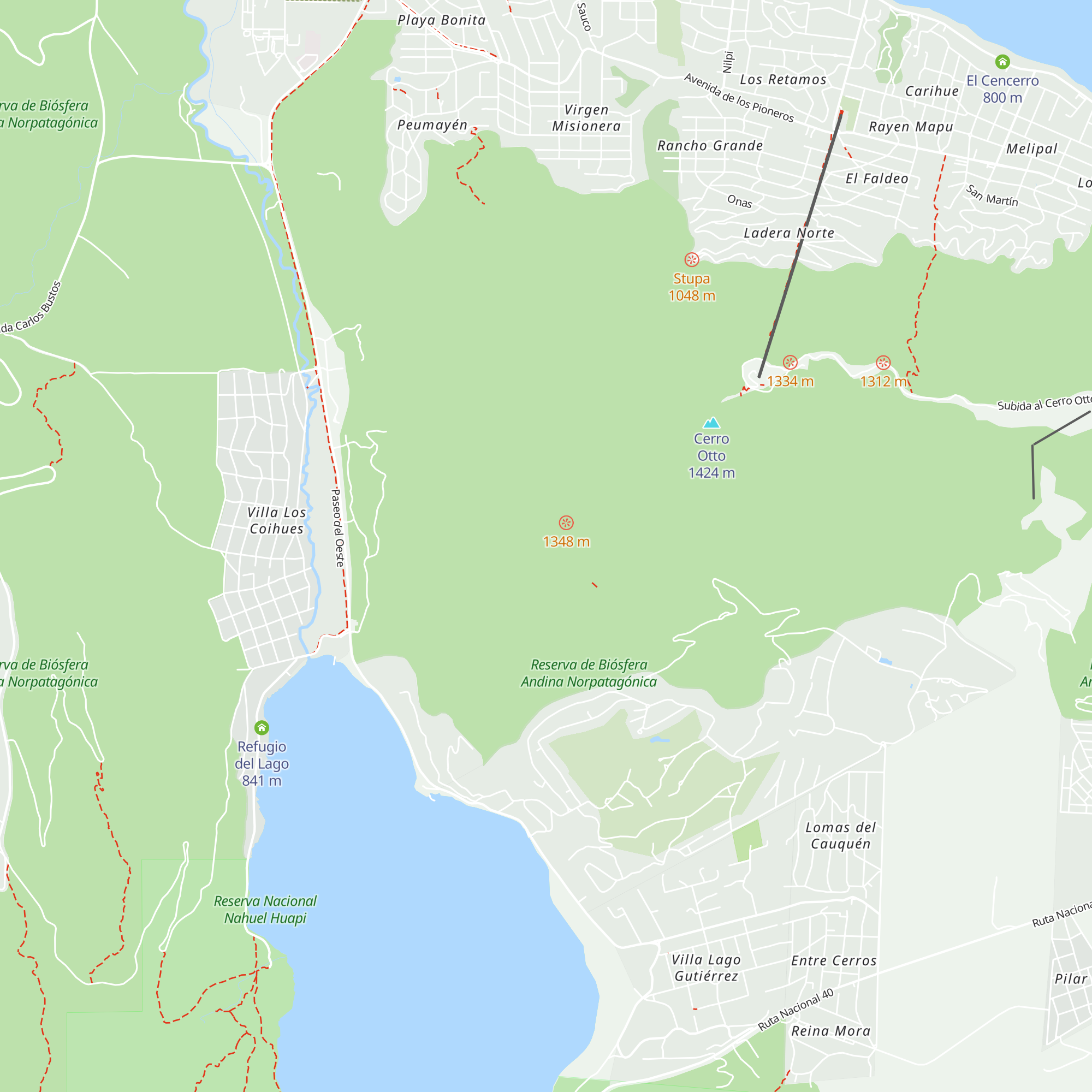 Refugio Arelauquen map