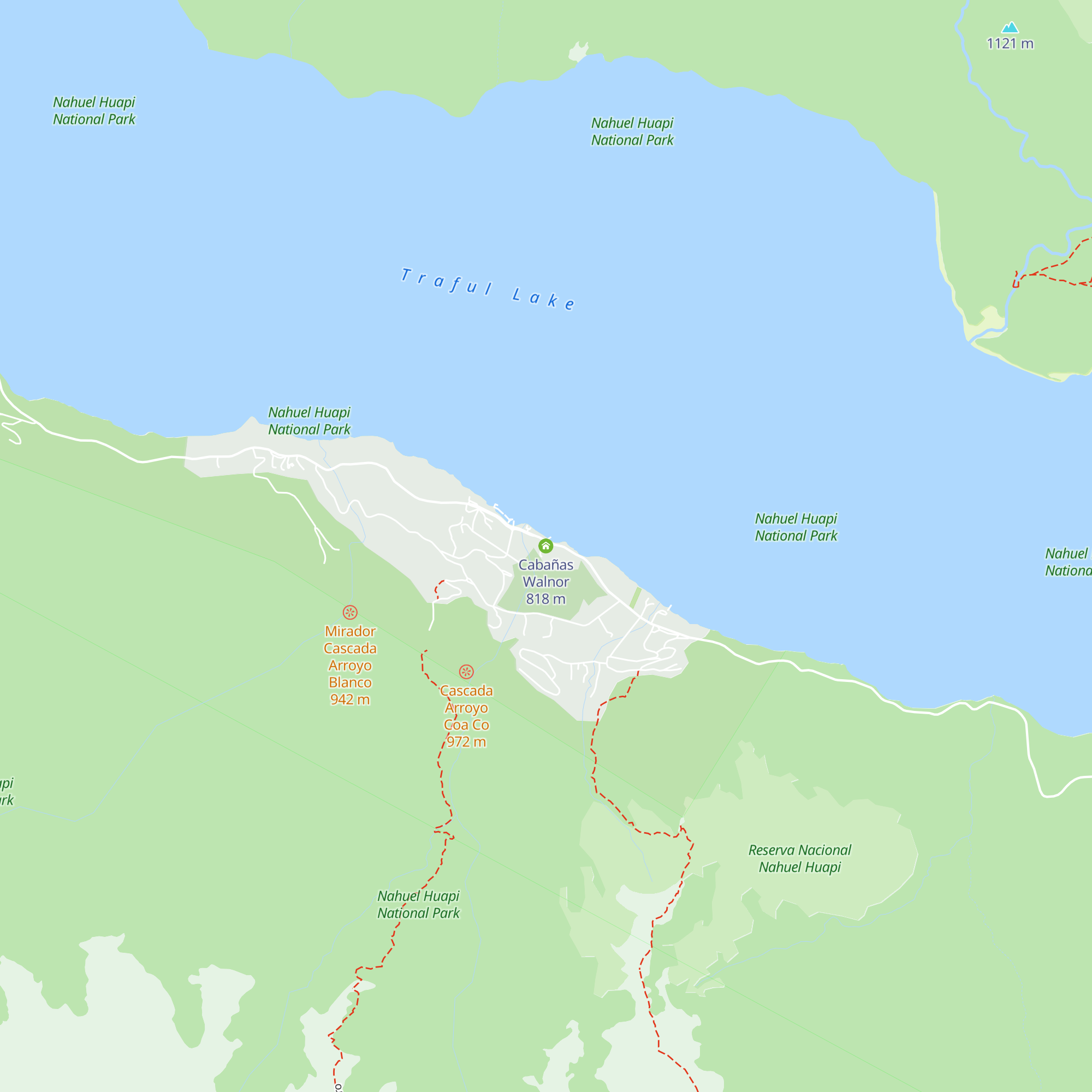Cabañas Walnor map