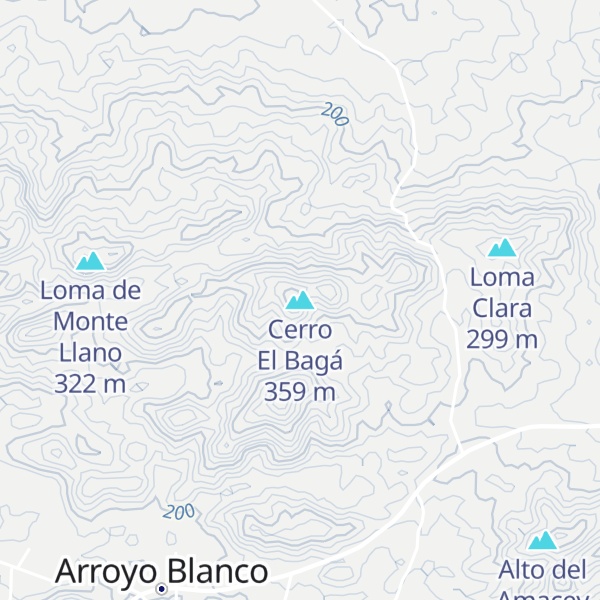 Map of Cerro El Bagá