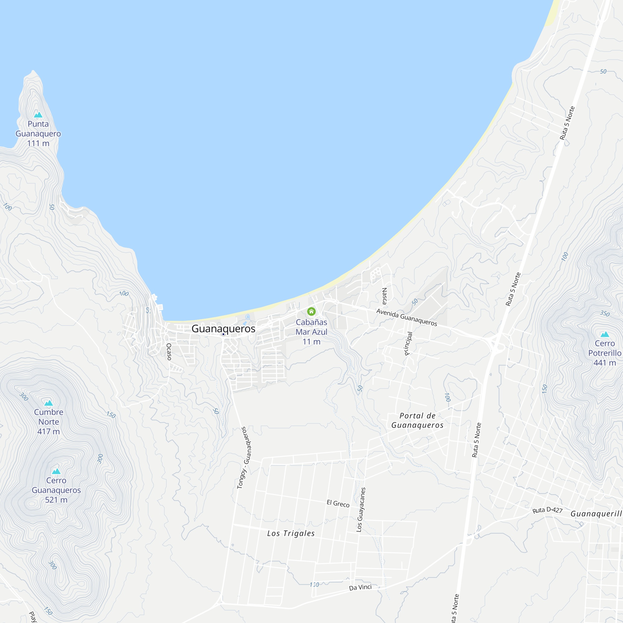Cabañas Mar Azul map