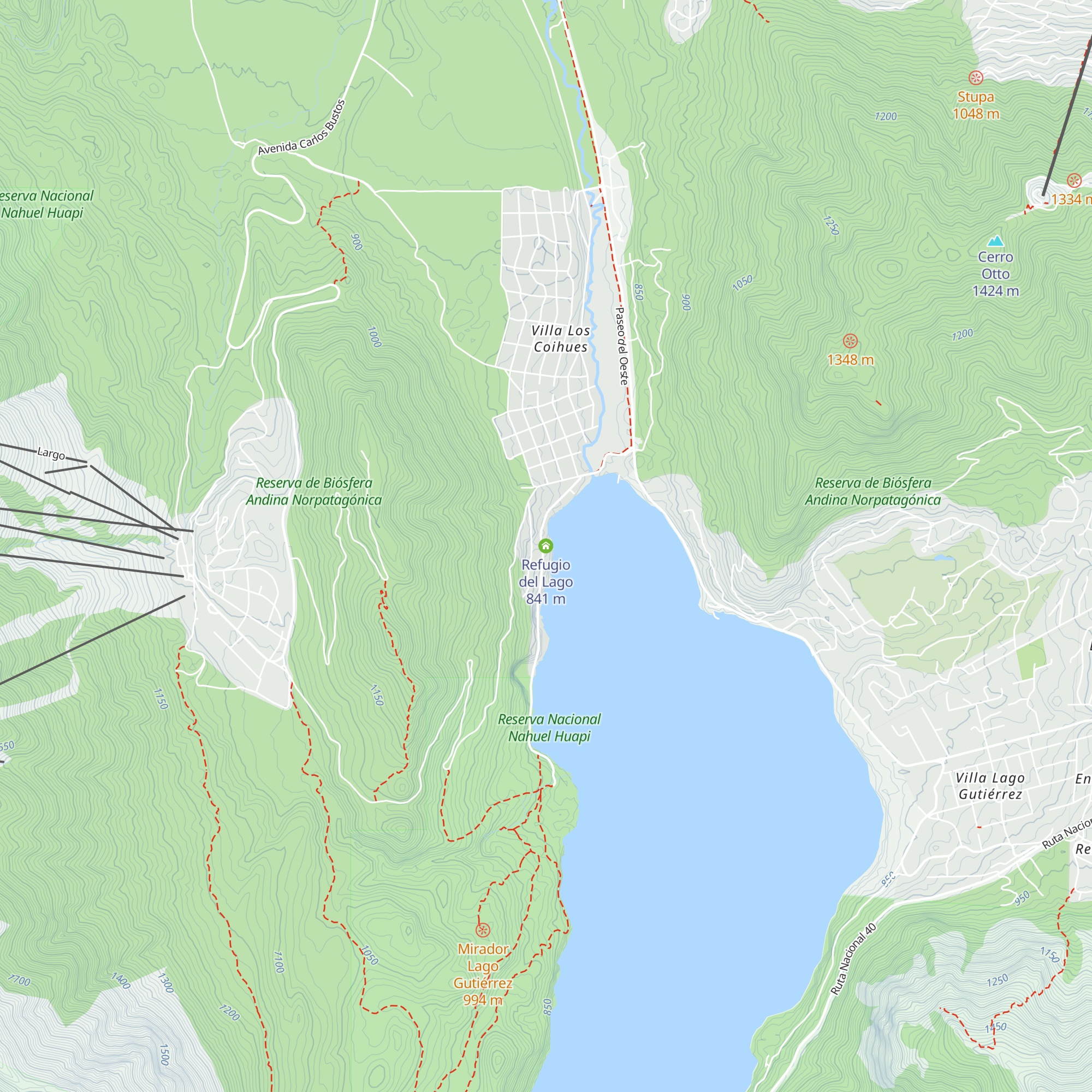 Refugio del Lago map