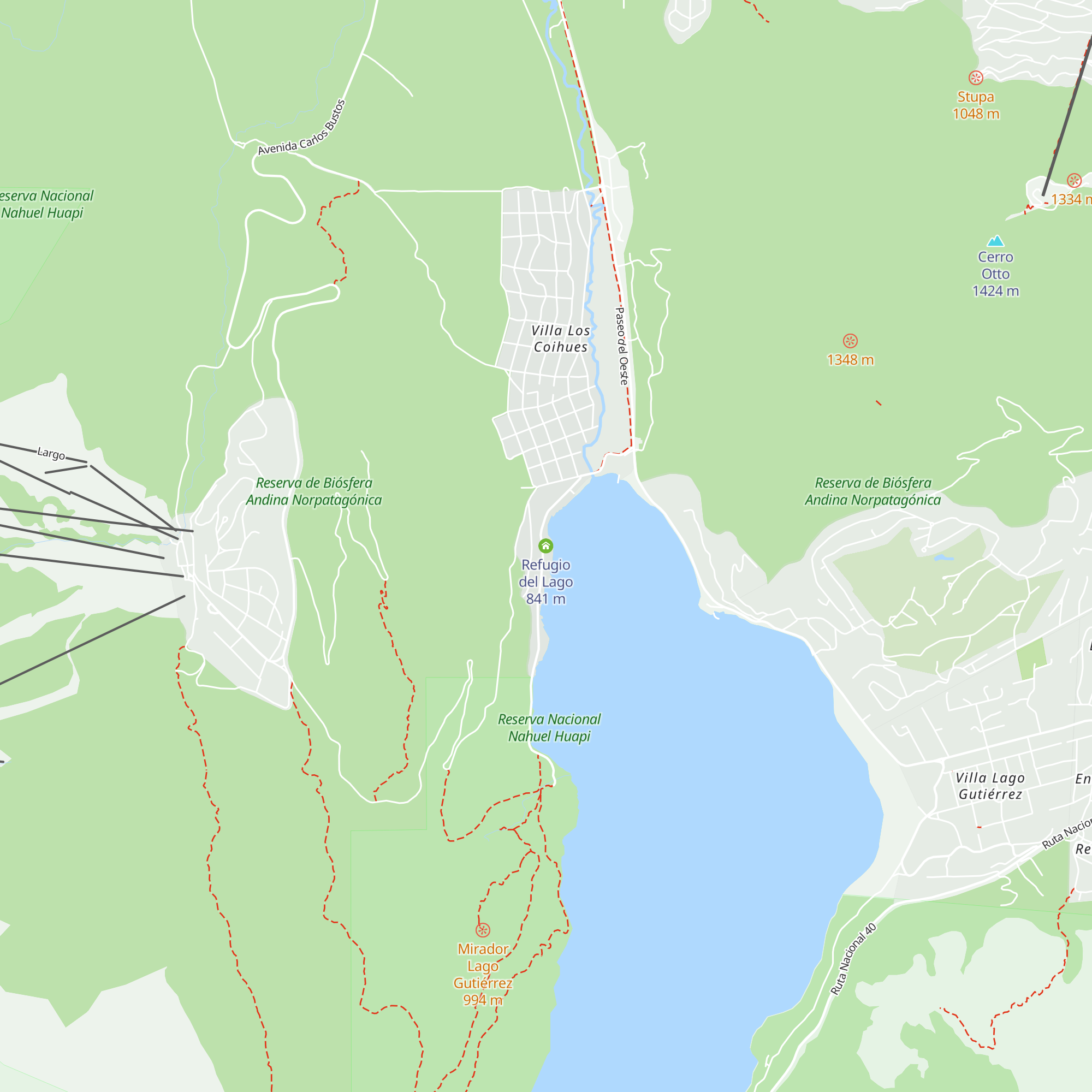 Refugio del Lago map