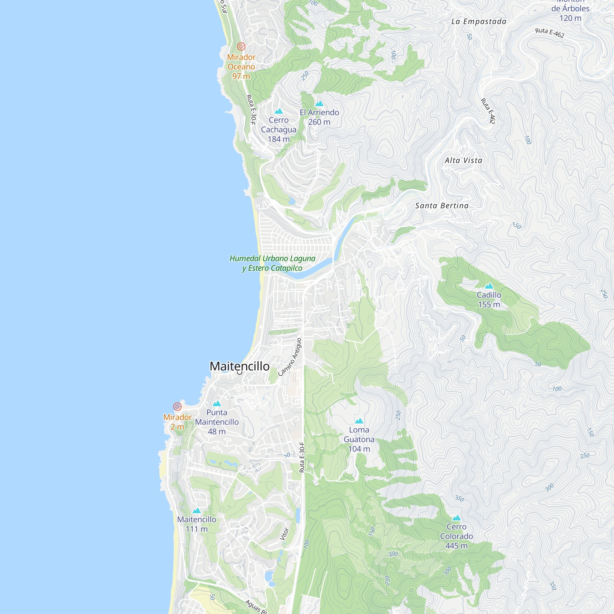 Cabañas Oceano map