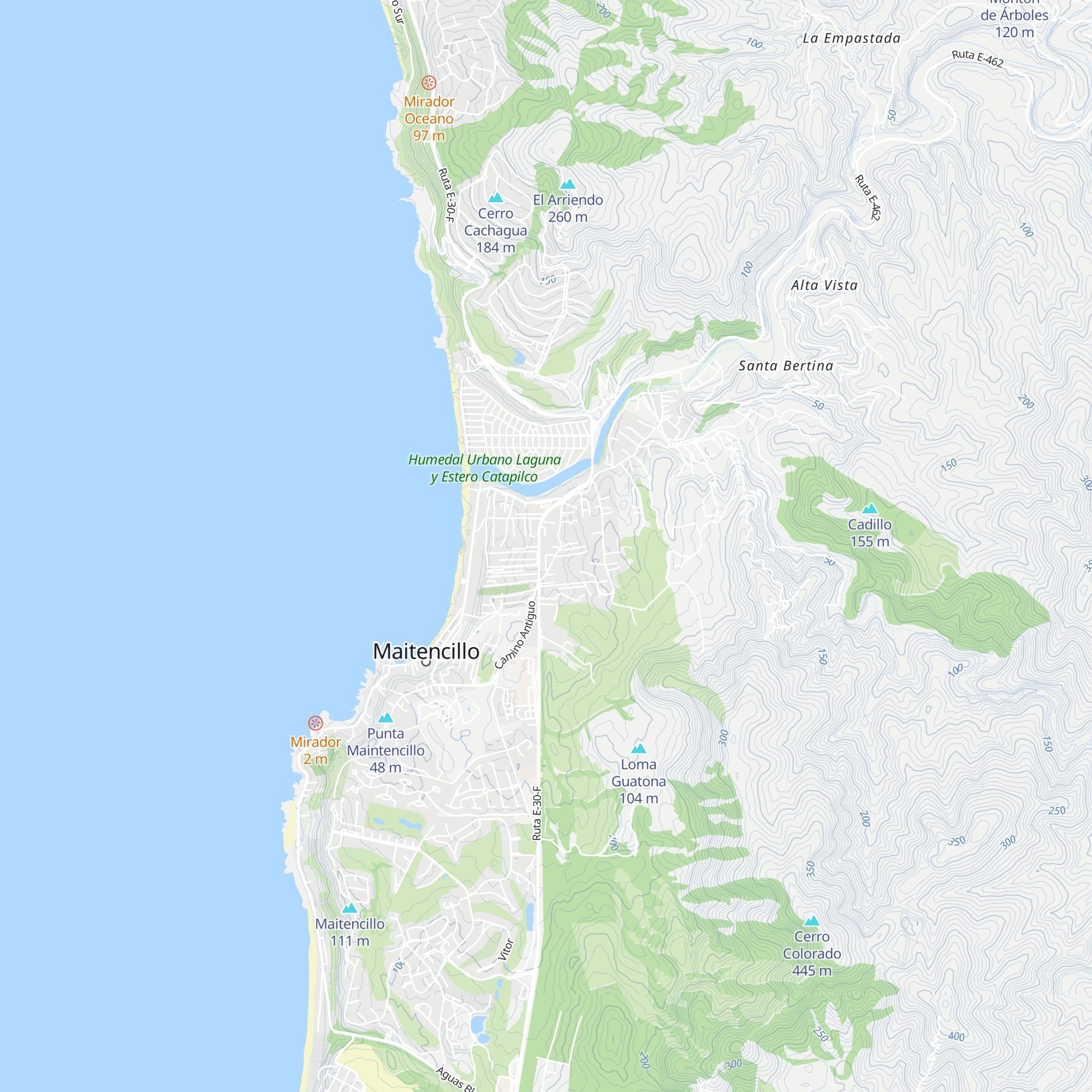 Cabañas Oceano map