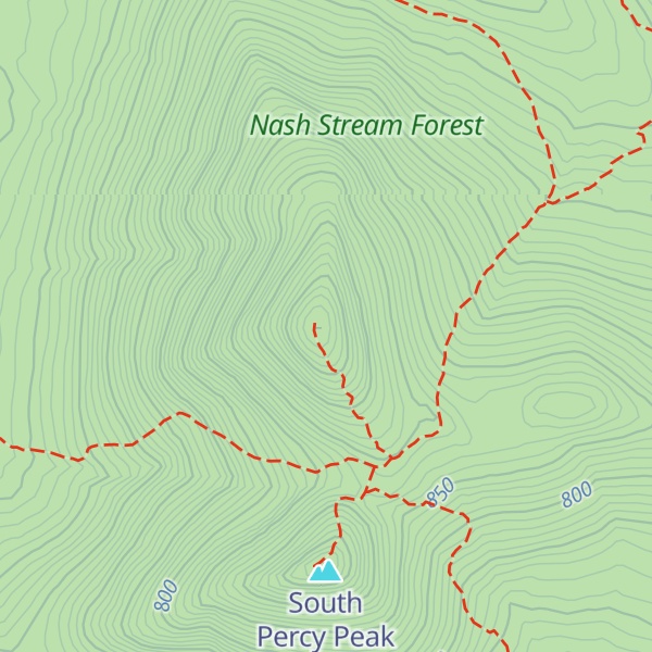 Map of North Percy Peak