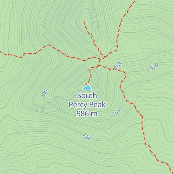 Map of South Percy Peak