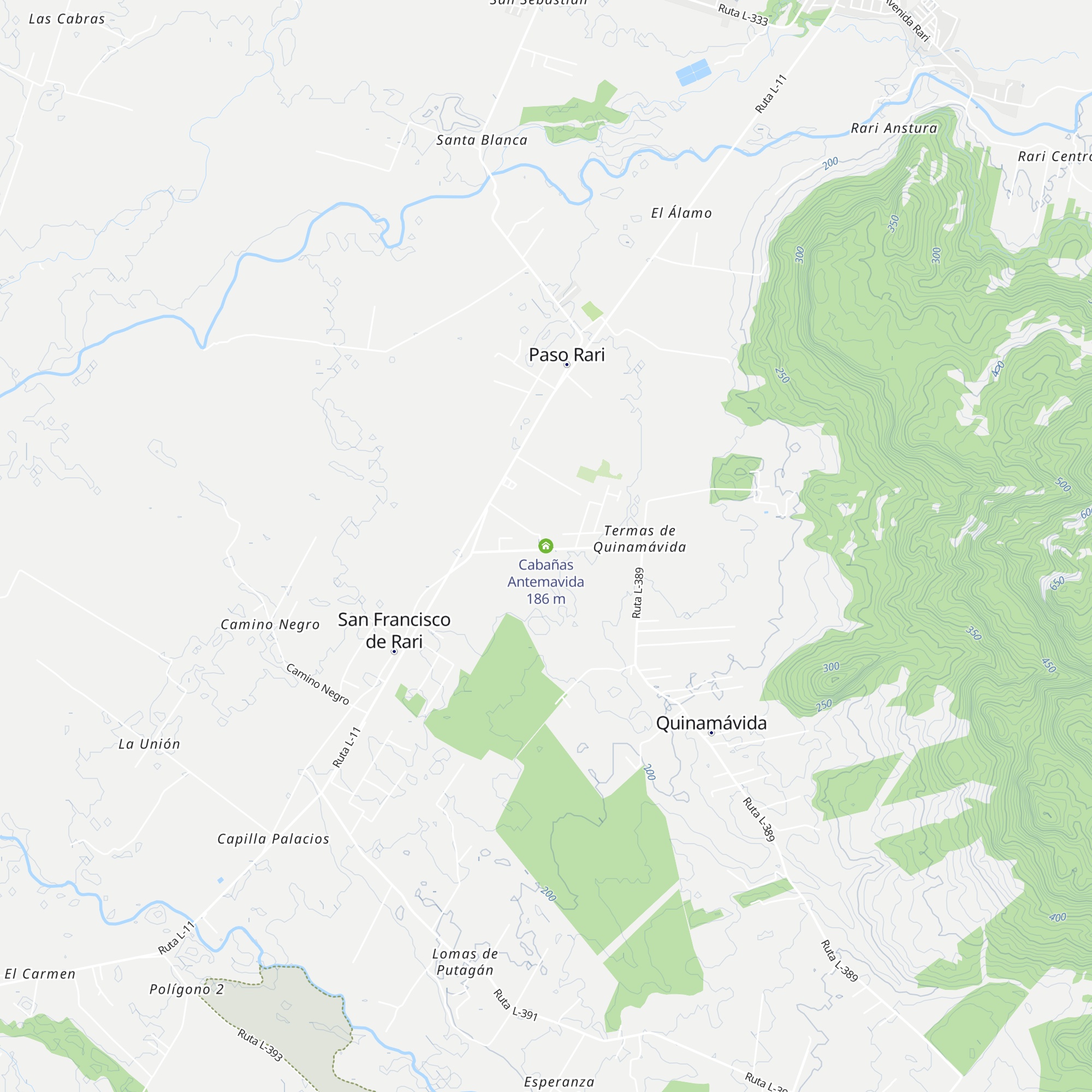 Cabañas Antemavida map