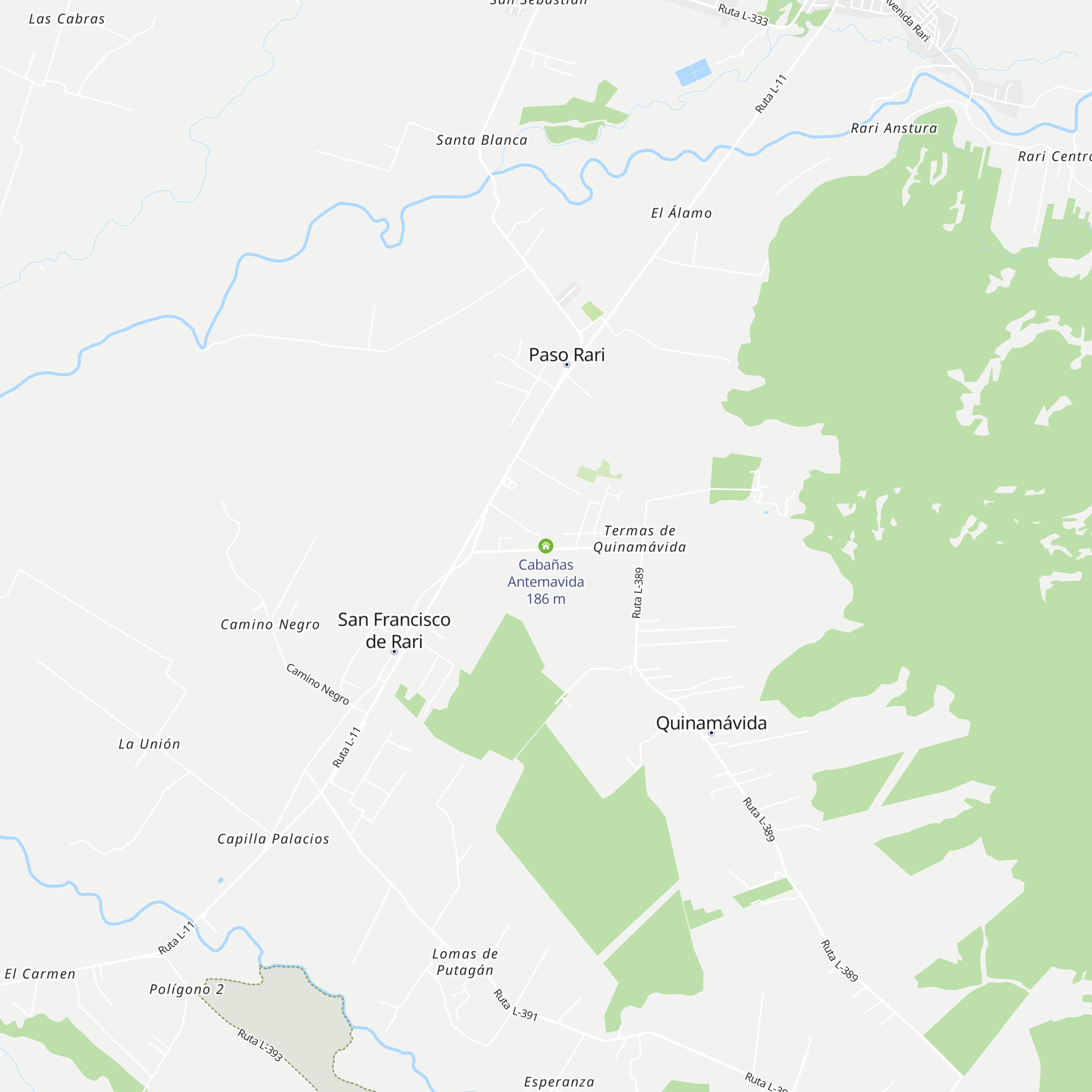 Cabañas Antemavida map