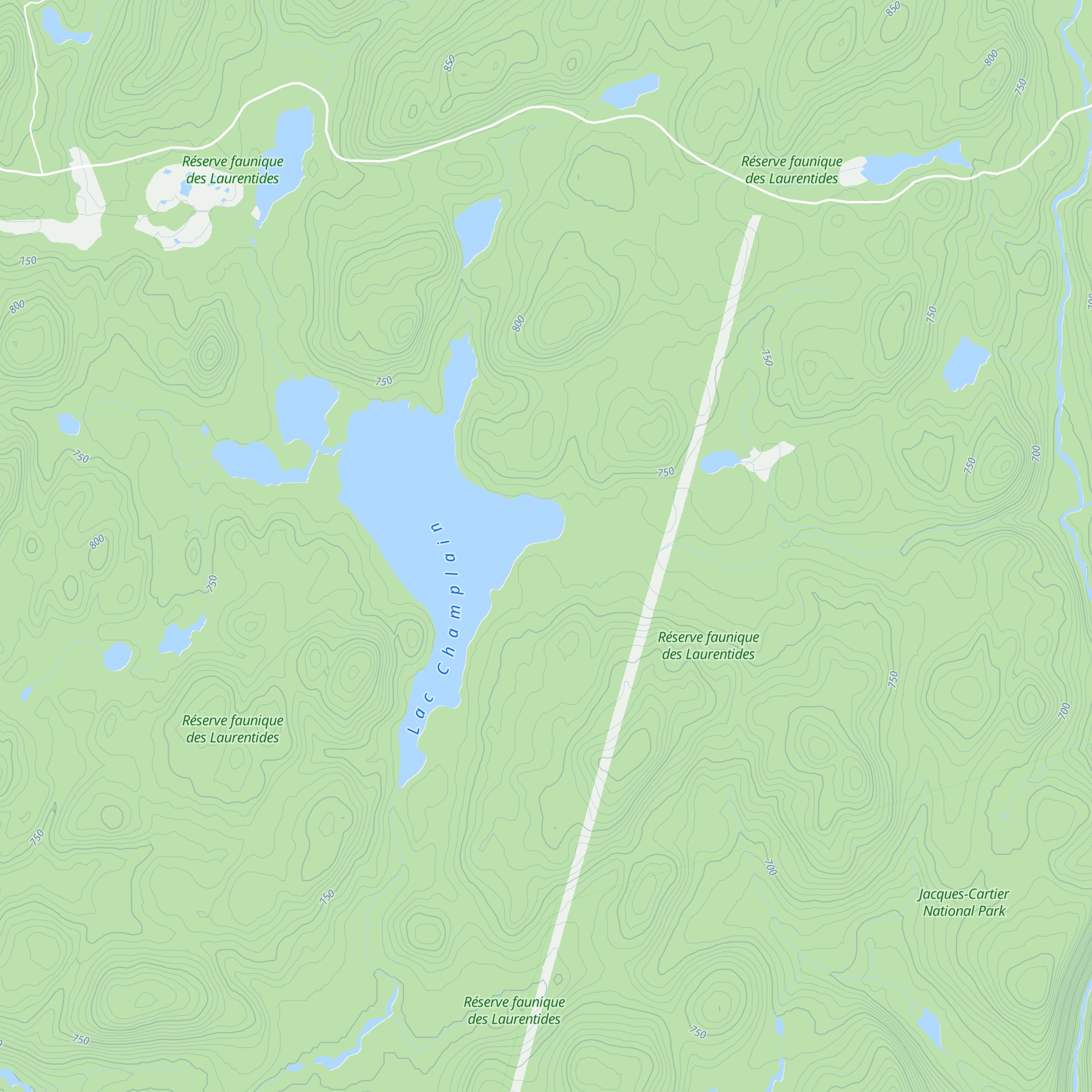 Refuge Lac Champlain map