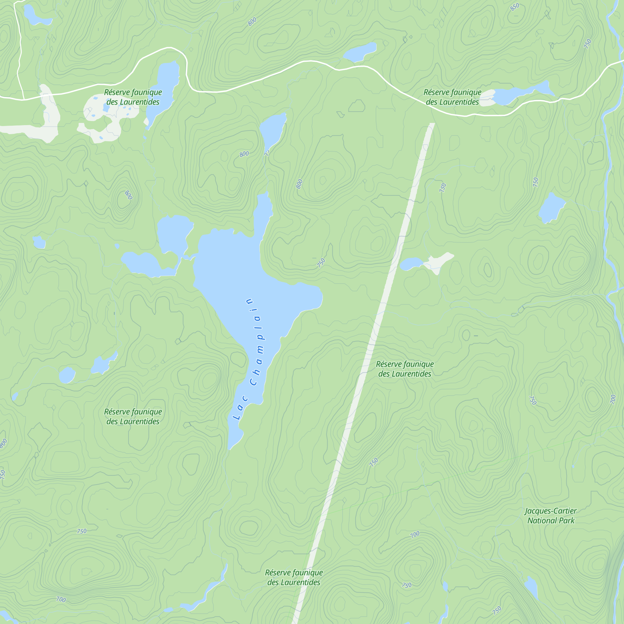Refuge Lac Champlain map