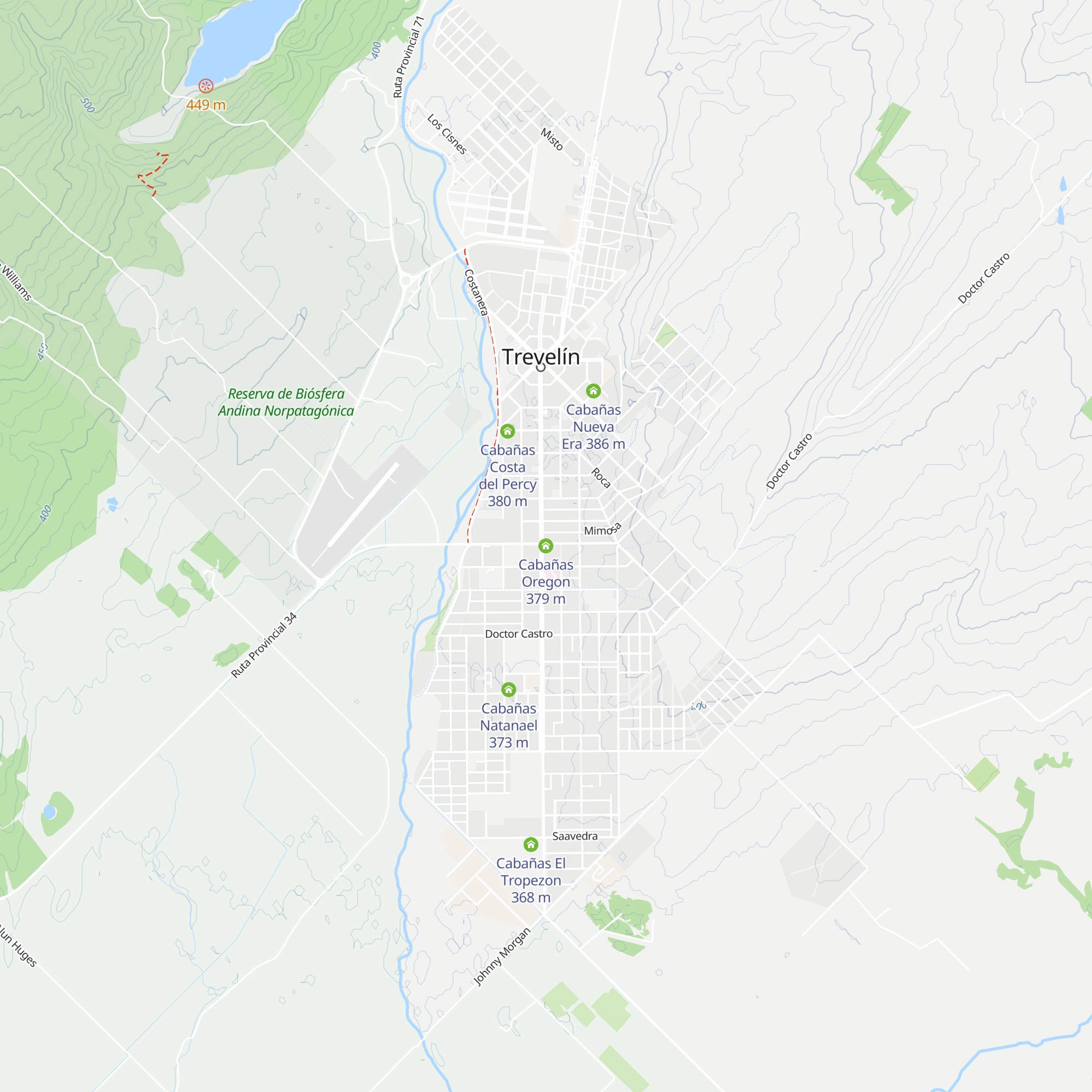 Cabañas Oregon map