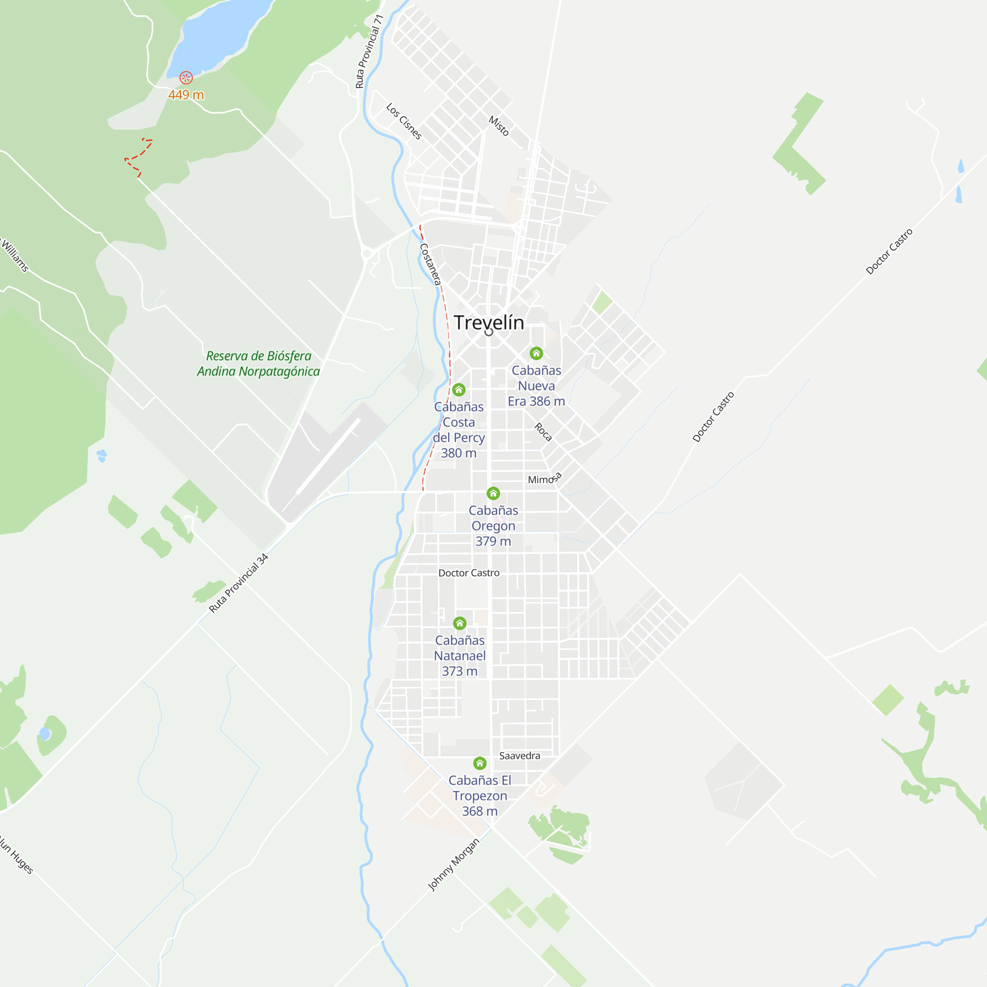 Cabañas Oregon map