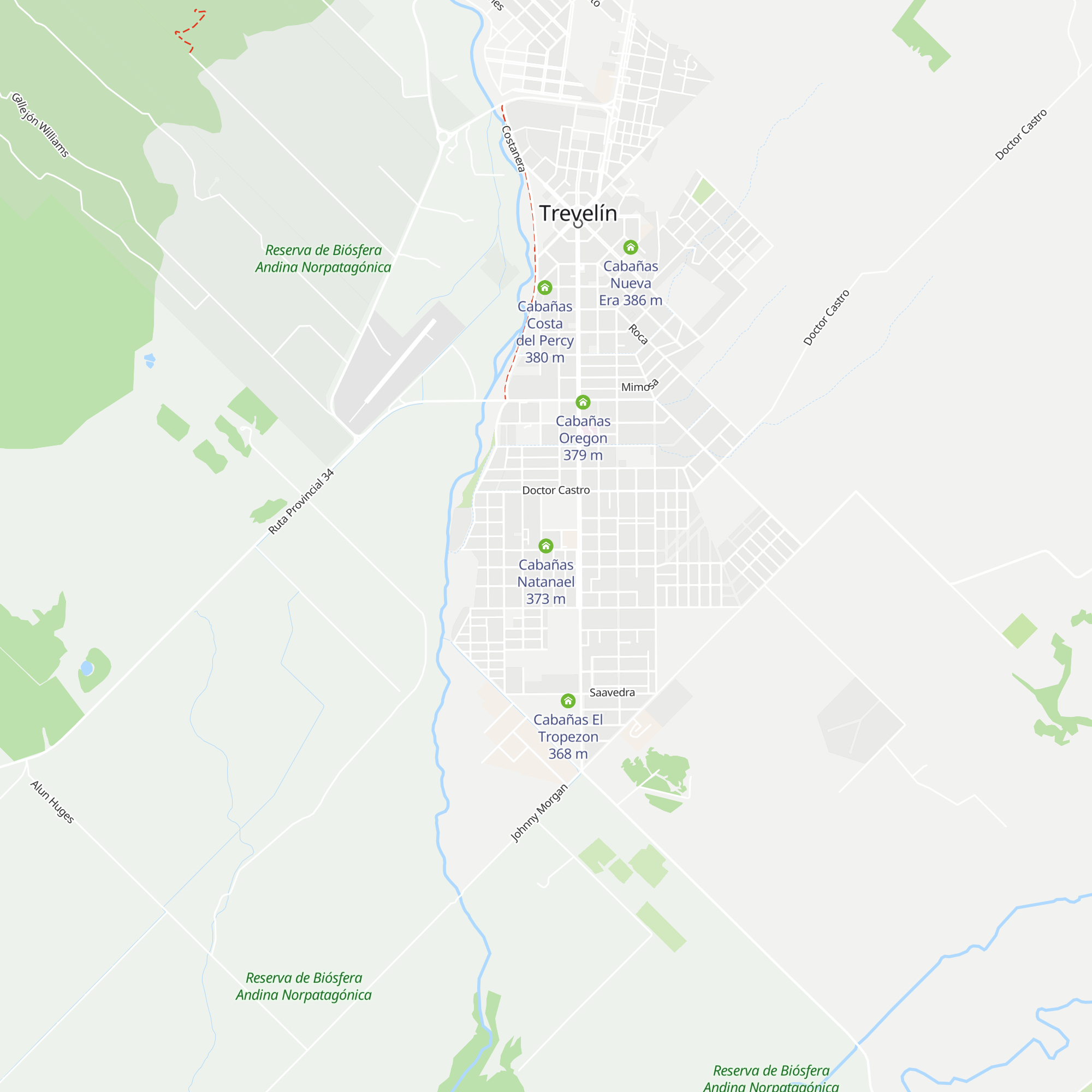 Cabañas Natanael map