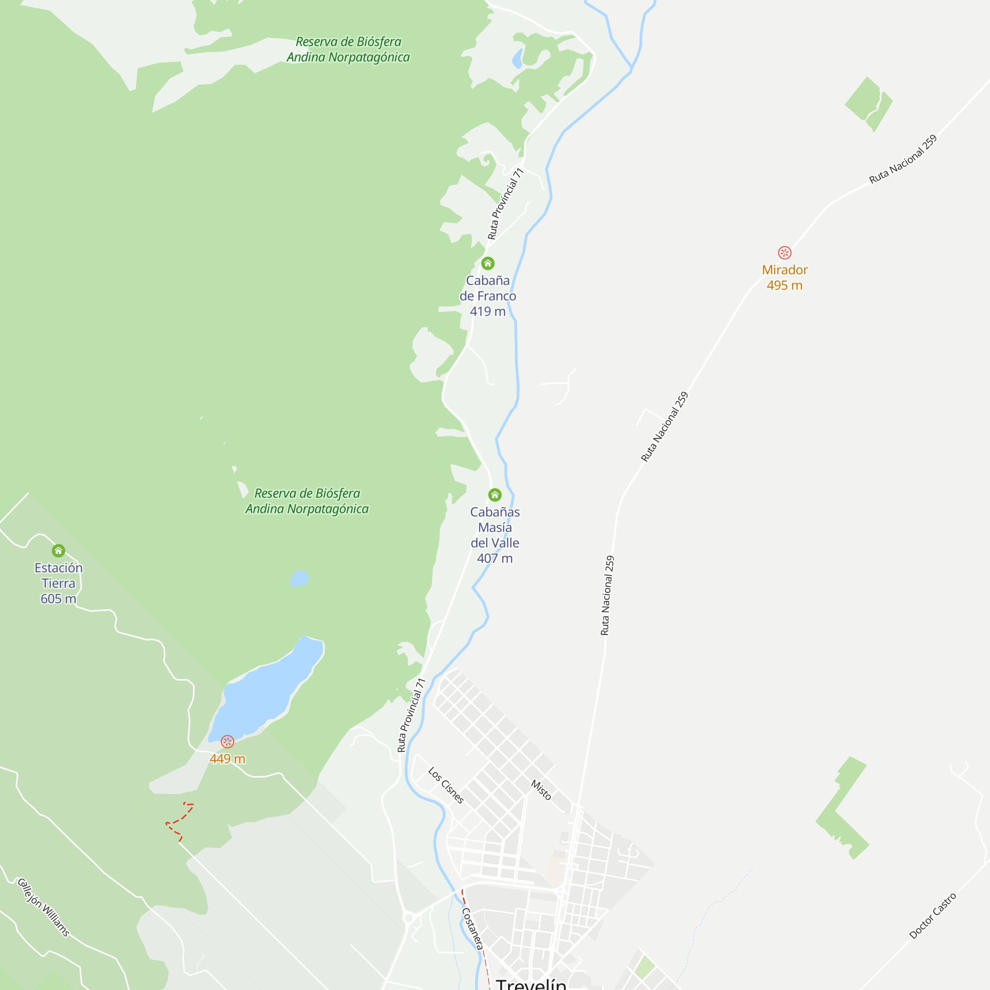 Cabañas Masía del Valle map