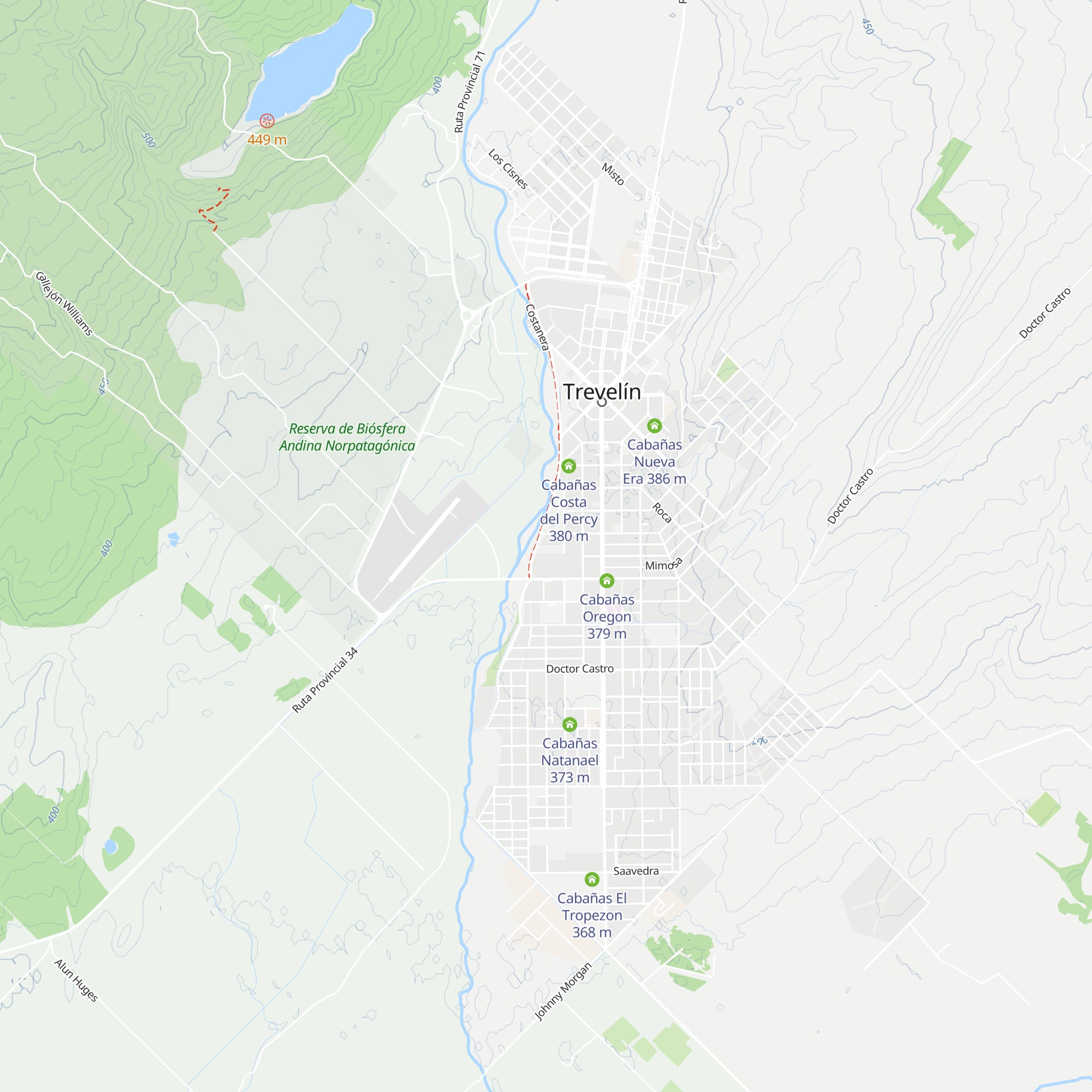 Cabañas Circulo Policial de Trevelin map