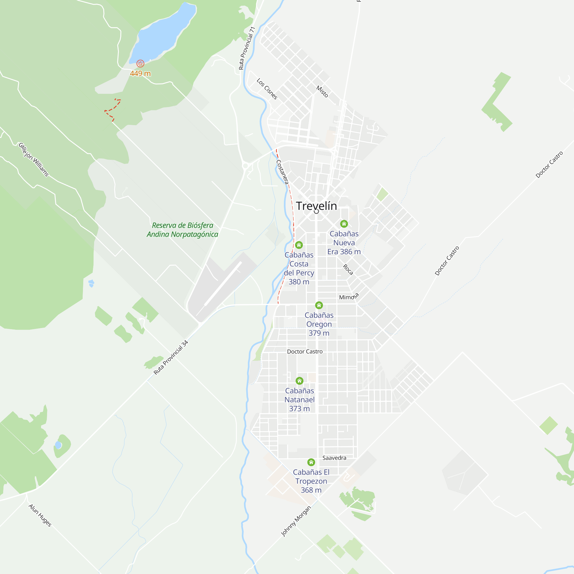 Cabañas Circulo Policial de Trevelin map